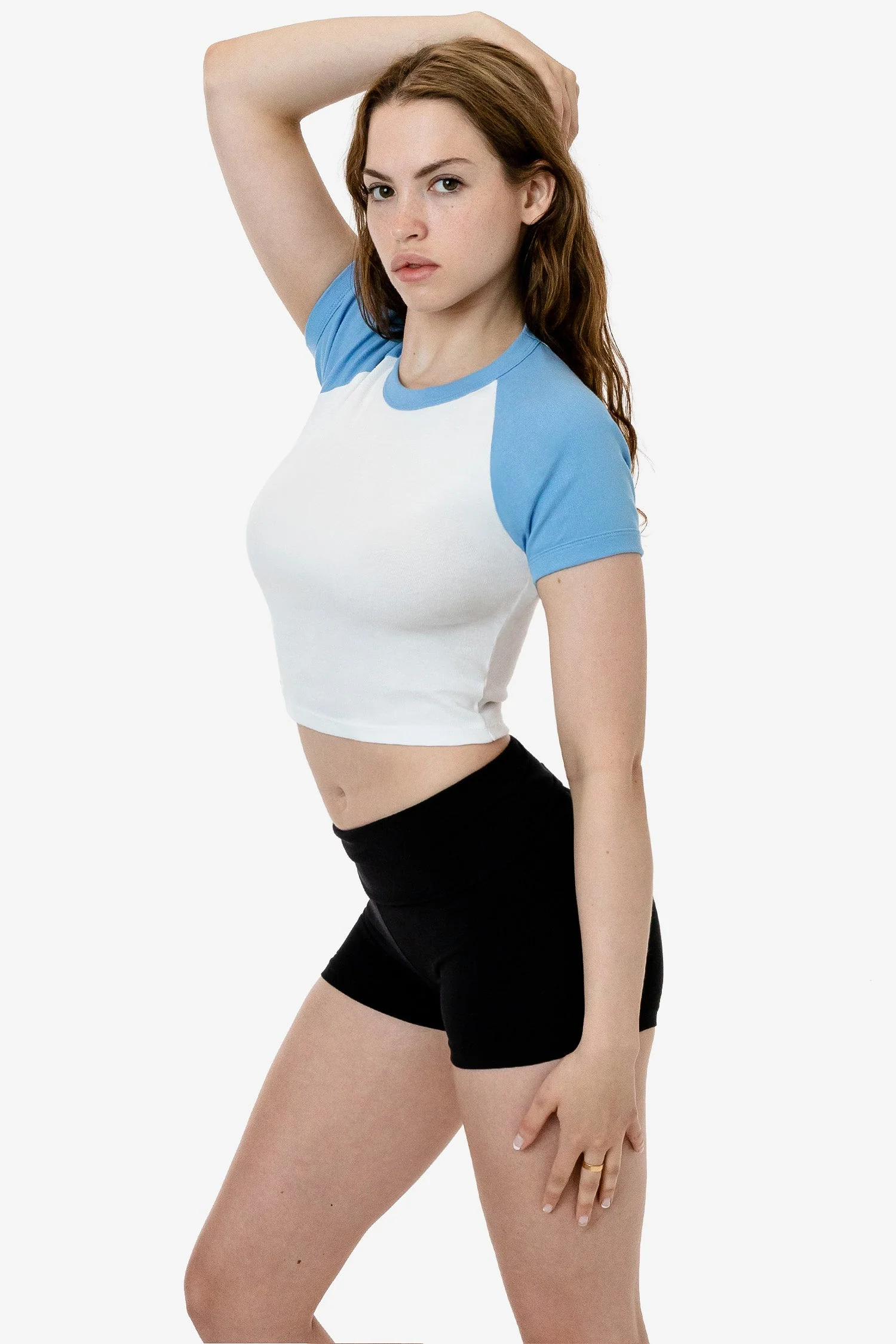 43077 - Baby Rib Short Sleeve Cropped Raglan - Image 6