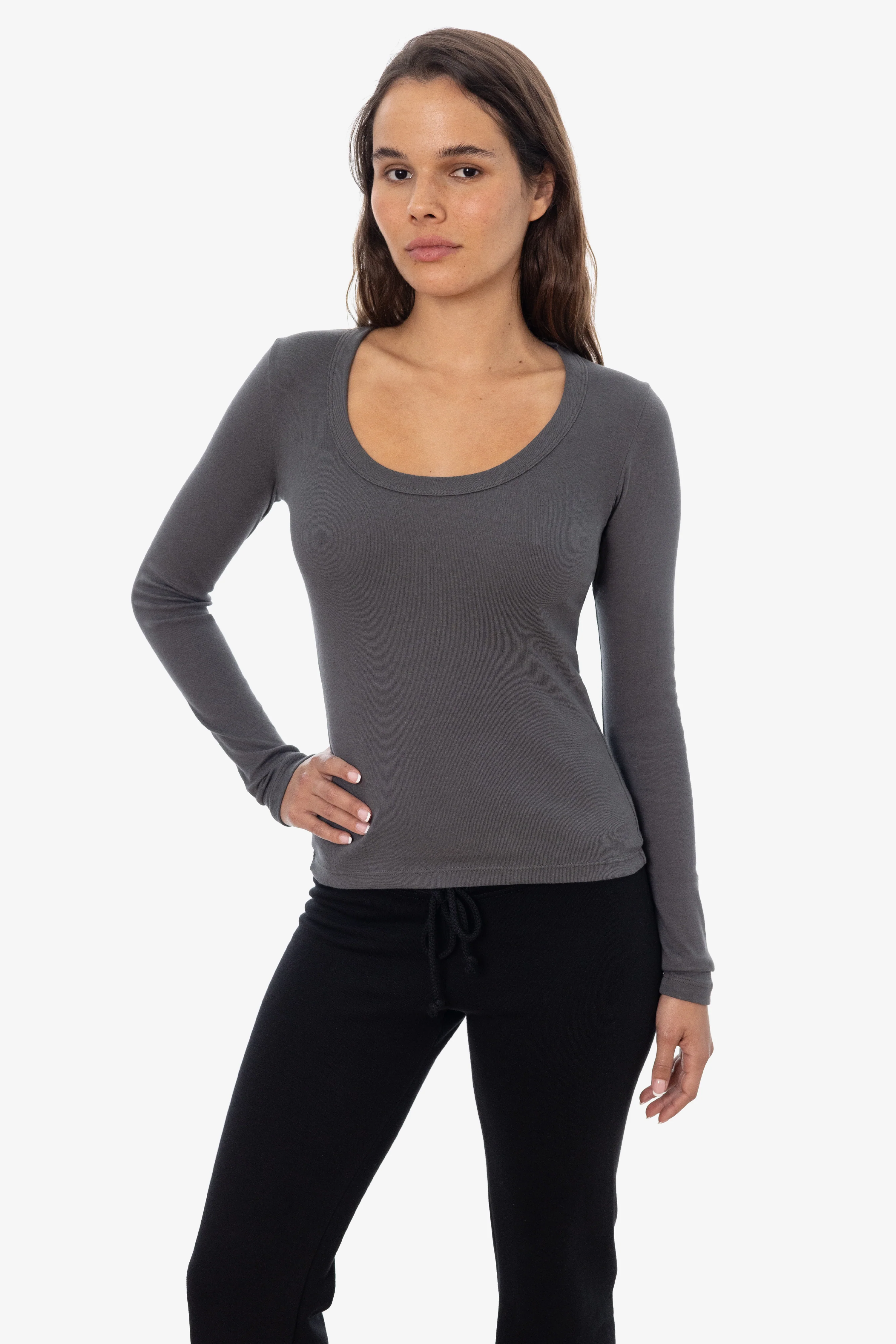43082 - Baby Rib L/S Scoopneck Tee - Image 2