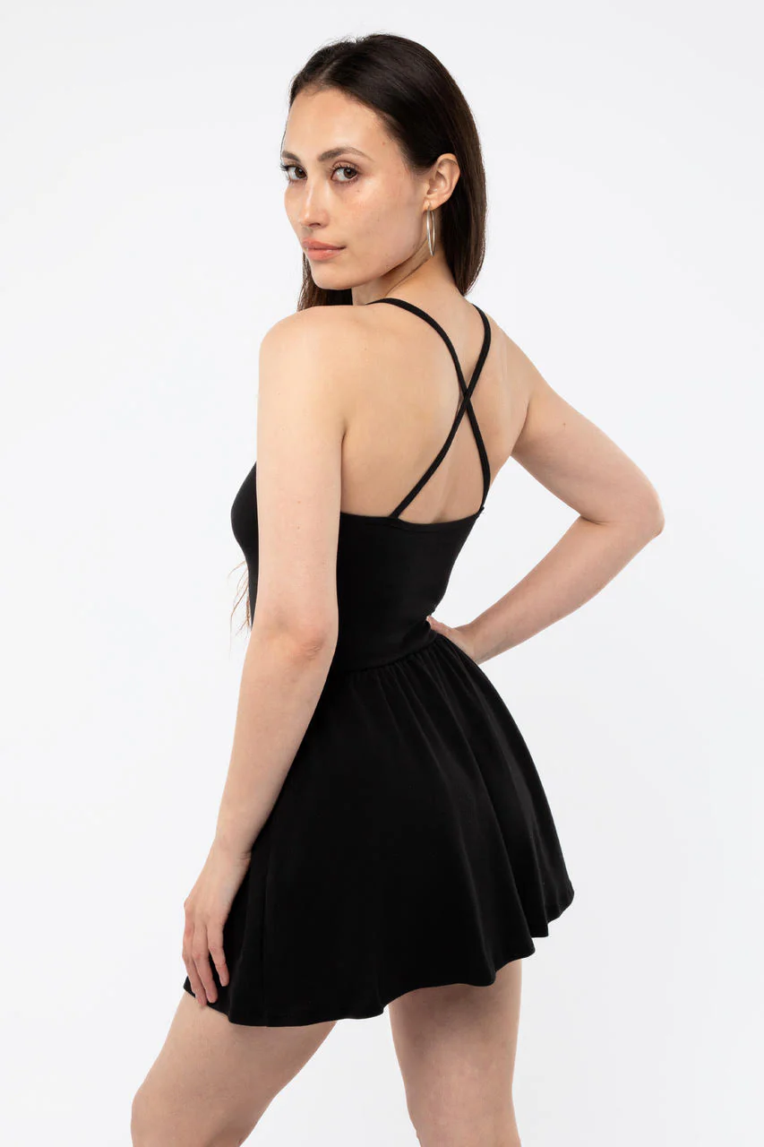 43206X - Baby Rib Cross Back Mini Dress - Image 3