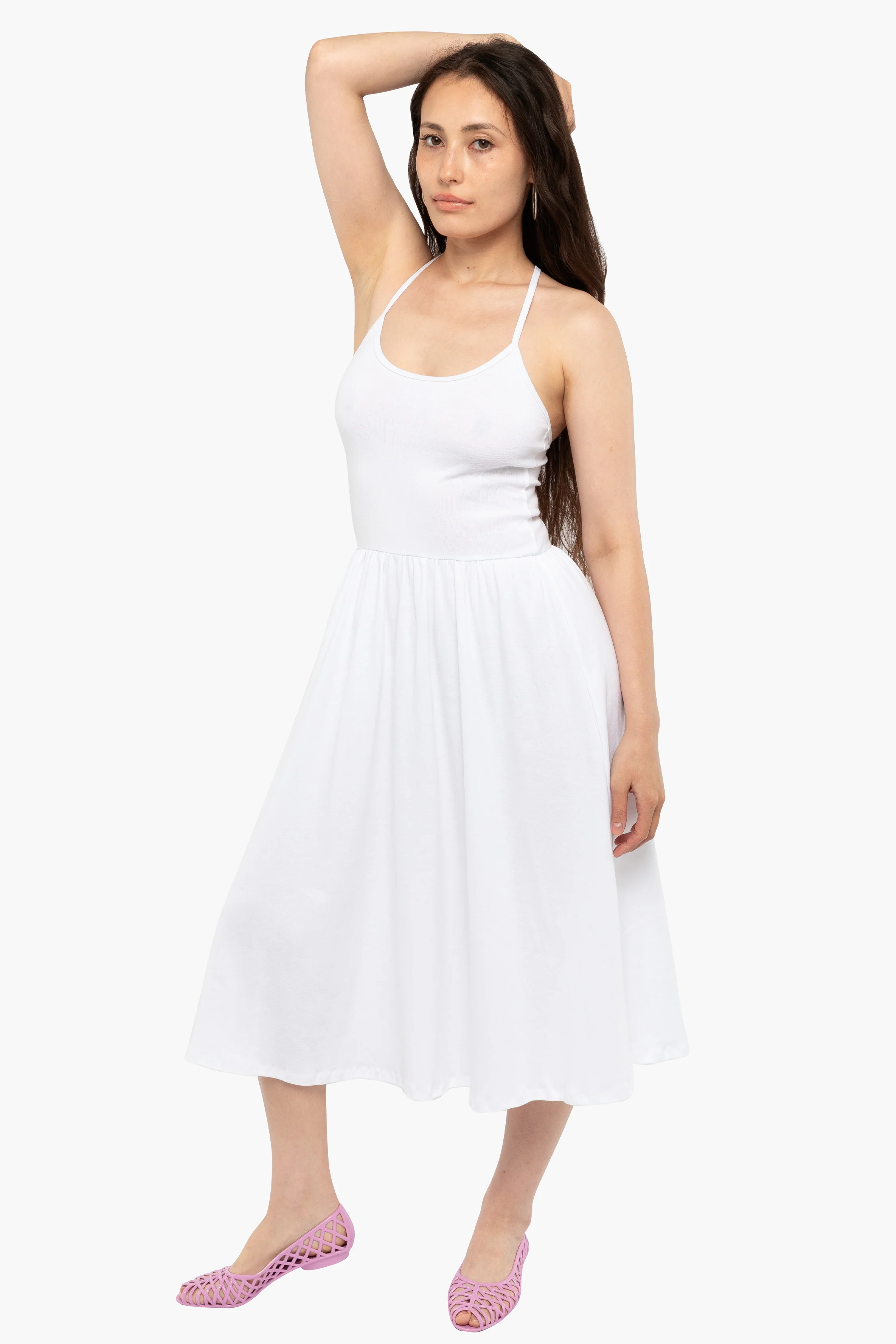 43208X - Baby Rib Cross Back Midi Dress - Image 10