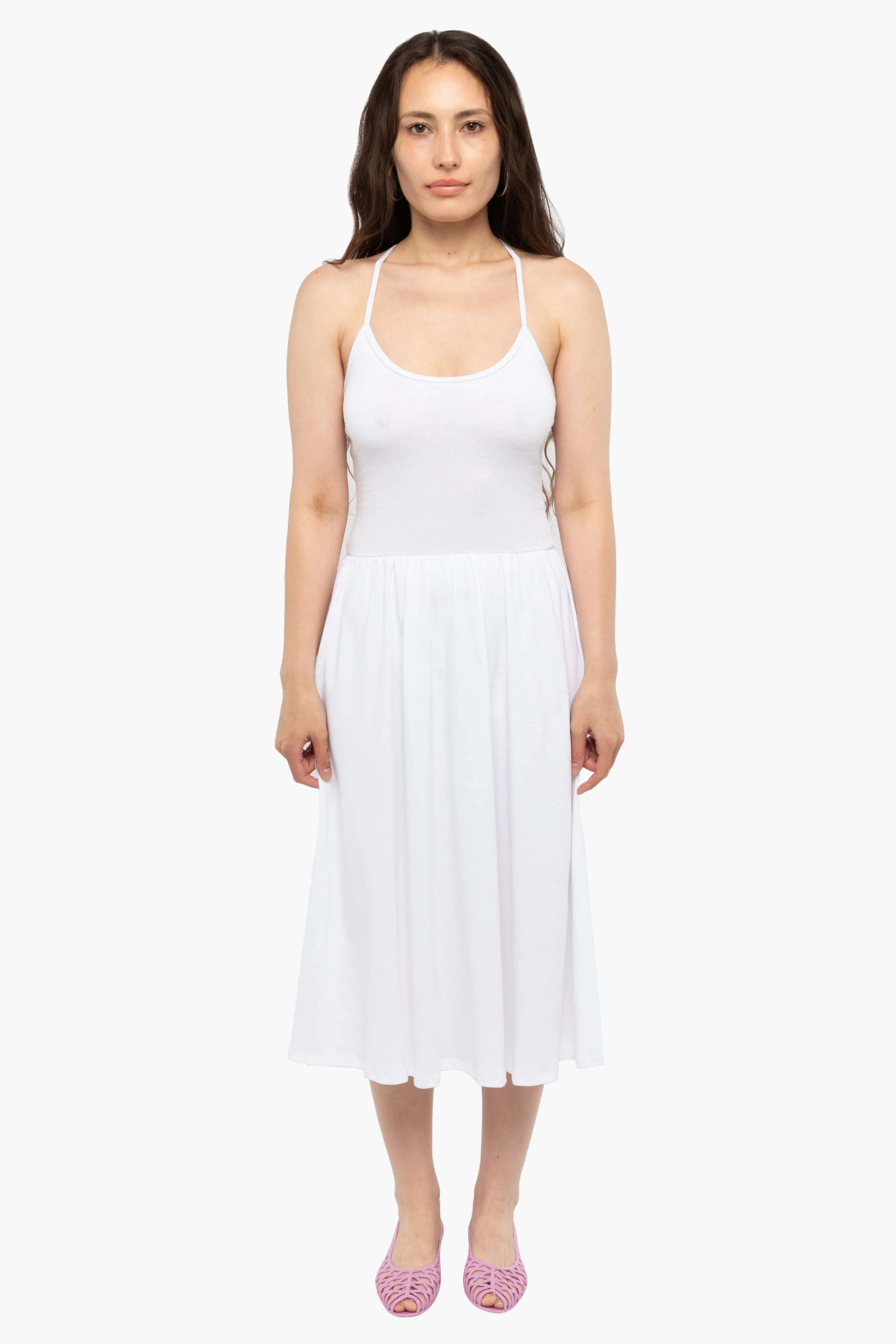 43208X - Baby Rib Cross Back Midi Dress - Image 11