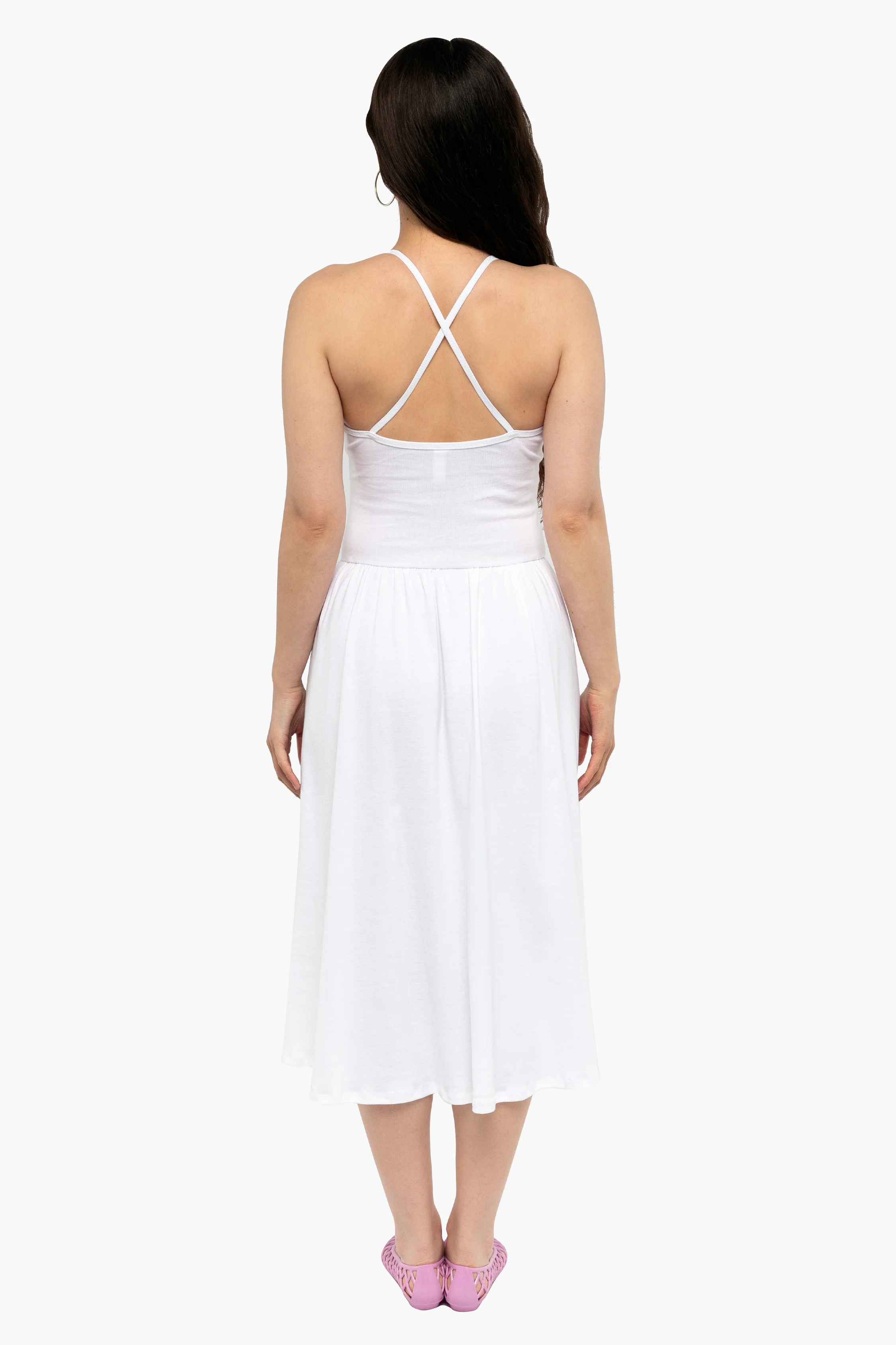 43208X - Baby Rib Cross Back Midi Dress - Image 12