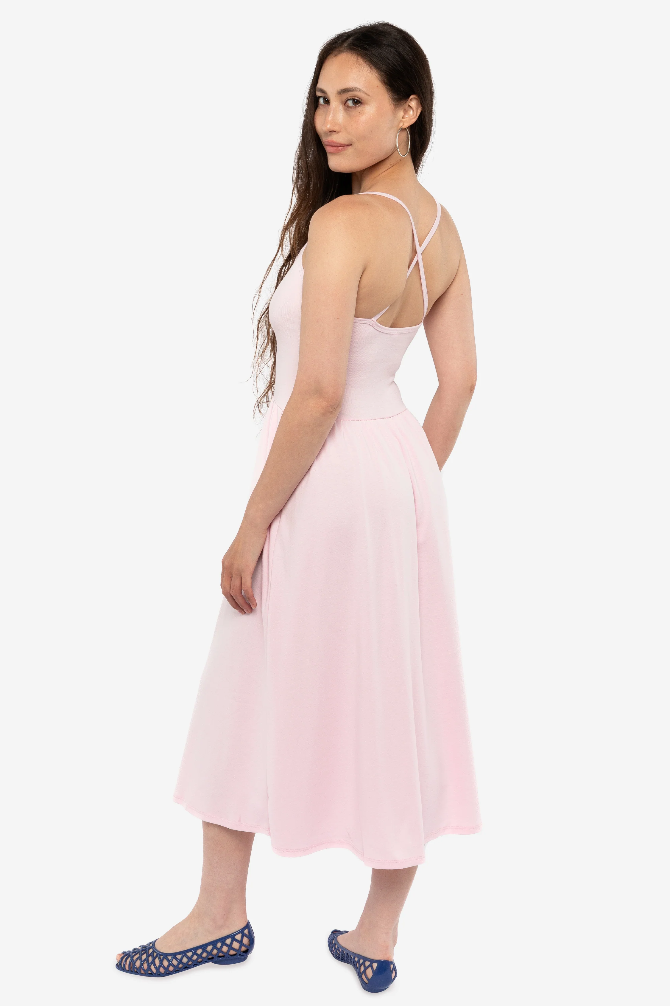 43208X - Baby Rib Cross Back Midi Dress - Image 15