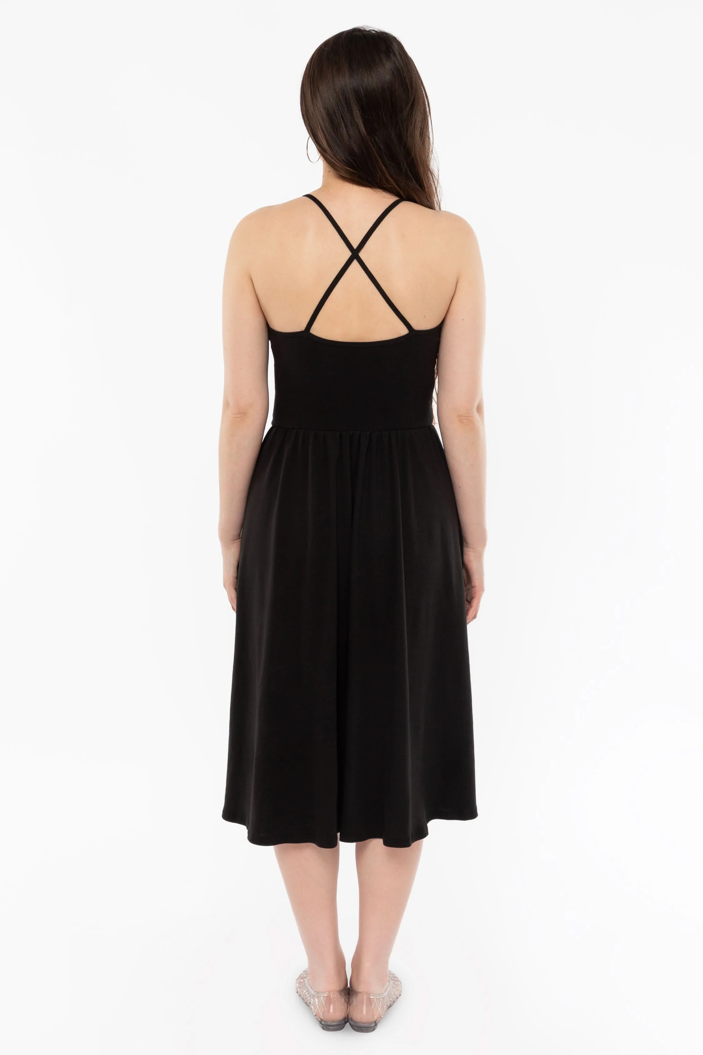 43208X - Baby Rib Cross Back Midi Dress - Image 4