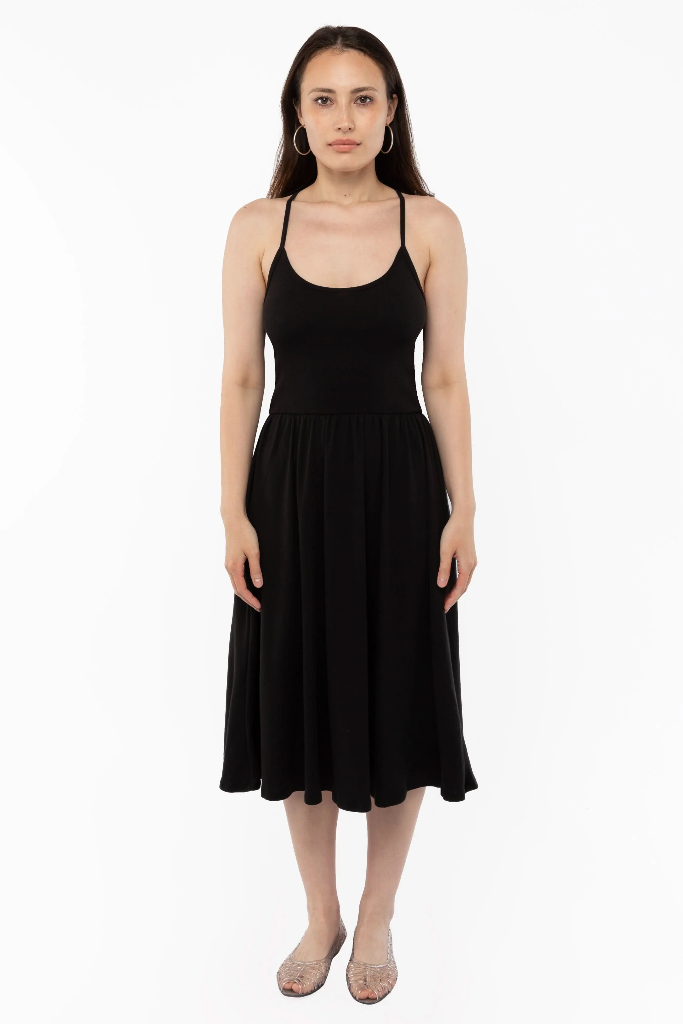 43208X - Baby Rib Cross Back Midi Dress - Image 5