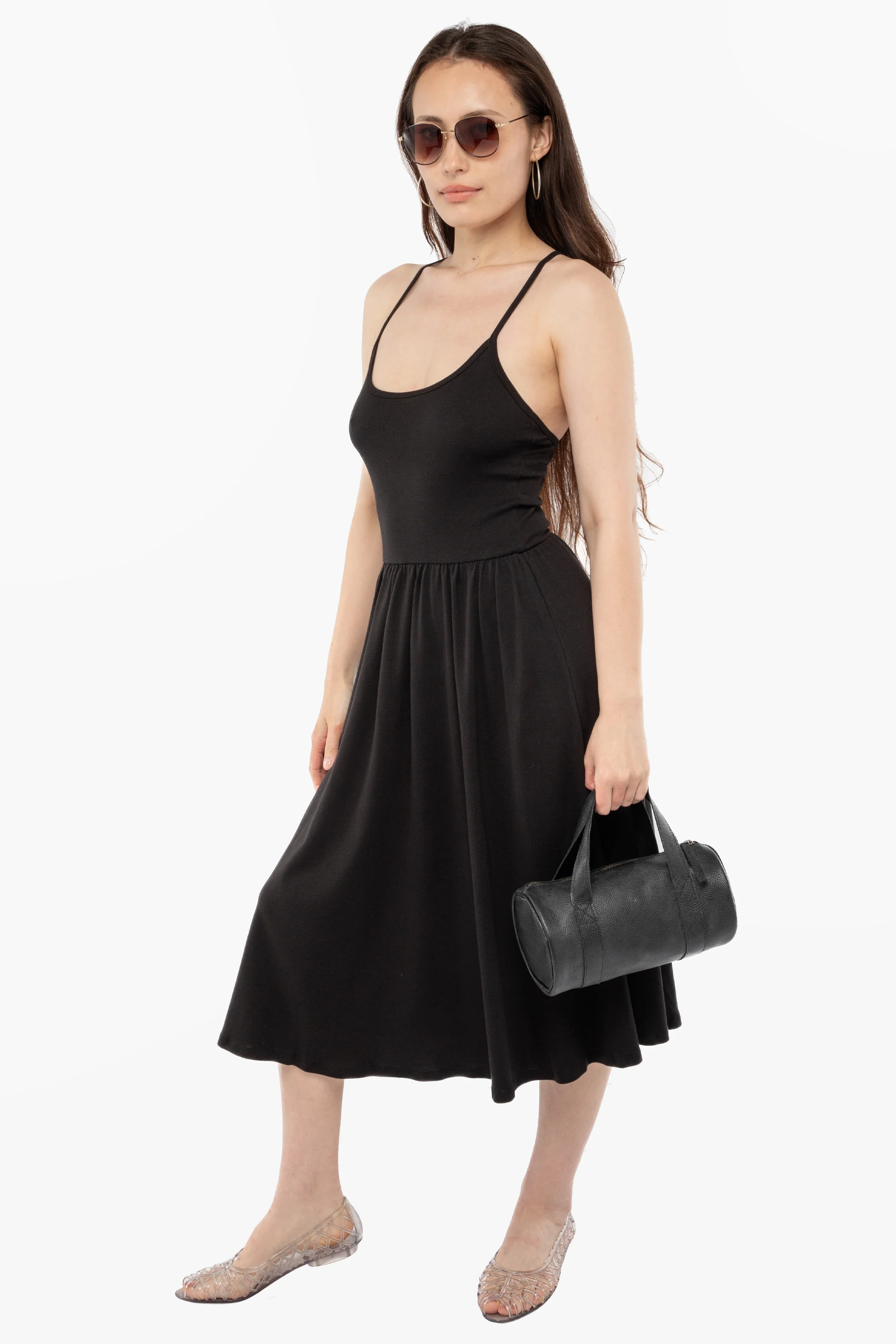 43208X - Baby Rib Cross Back Midi Dress - Image 6