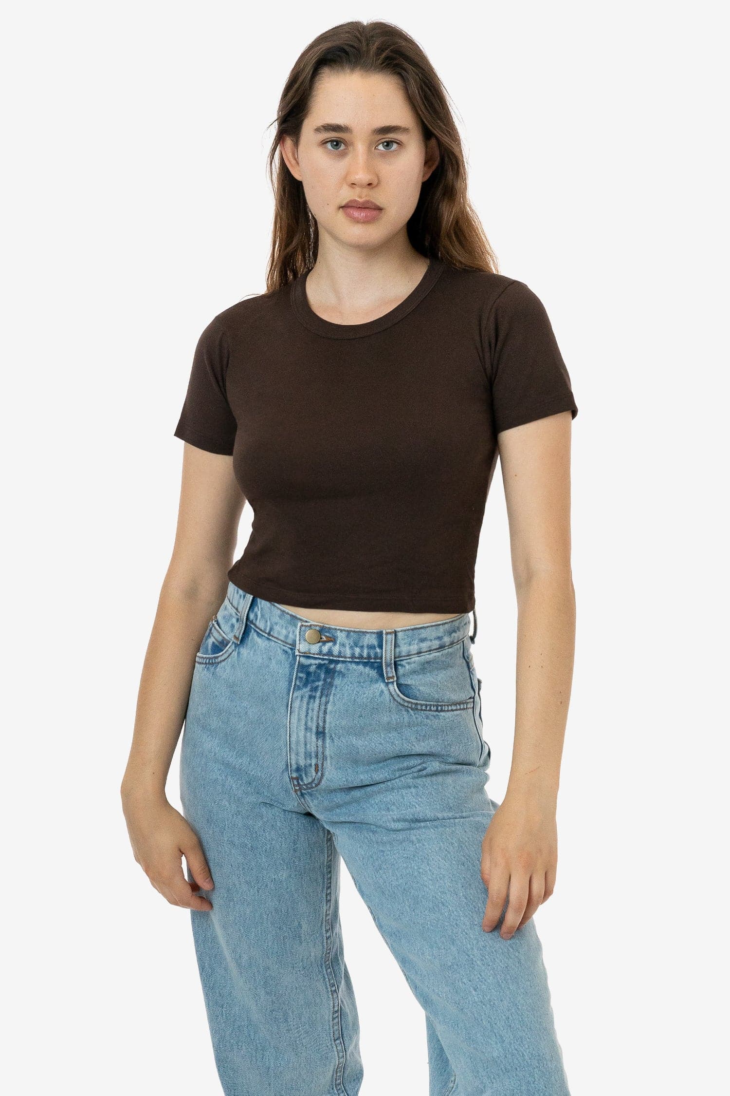 4325 - Baby Rib Short Sleeve Crop Tee - Image 3