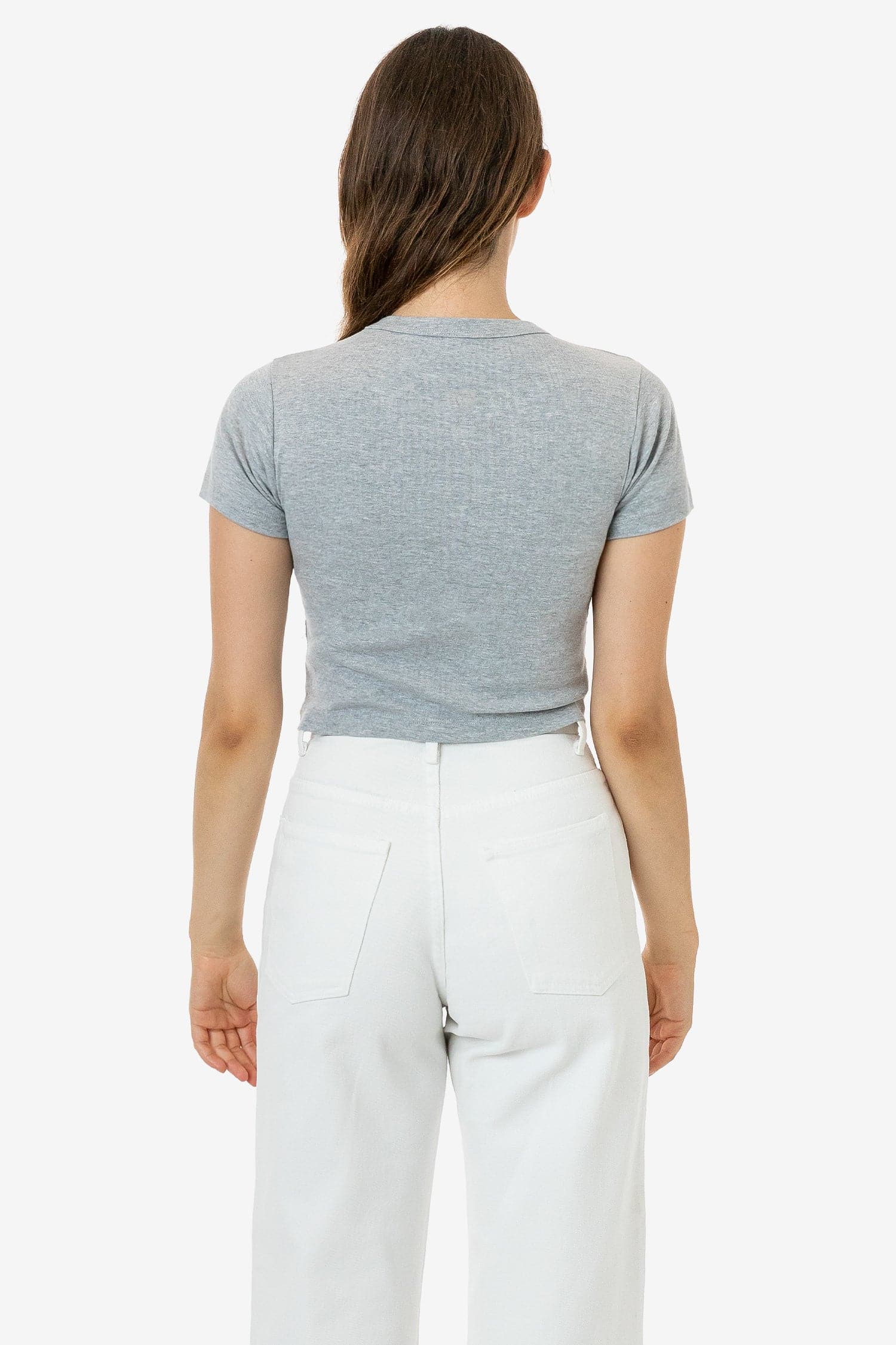 4325 - Baby Rib Short Sleeve Crop Tee - Image 5