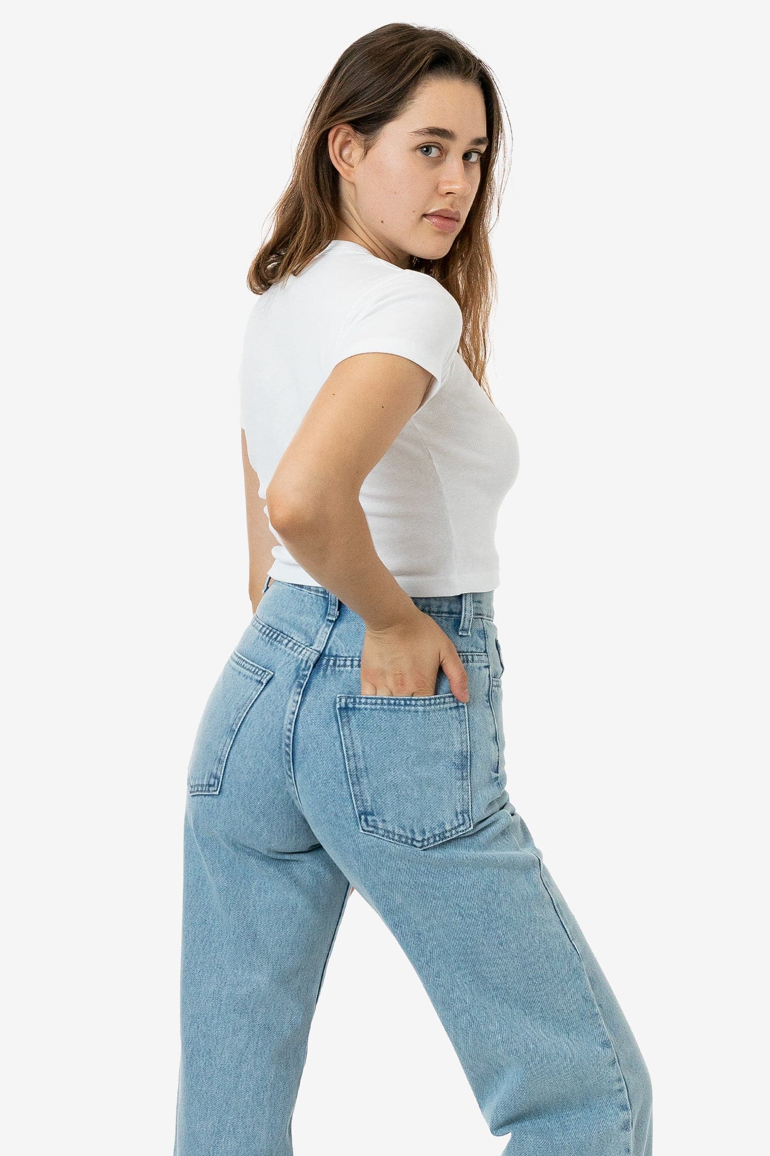 4325 - Baby Rib Short Sleeve Crop Tee - Image 6