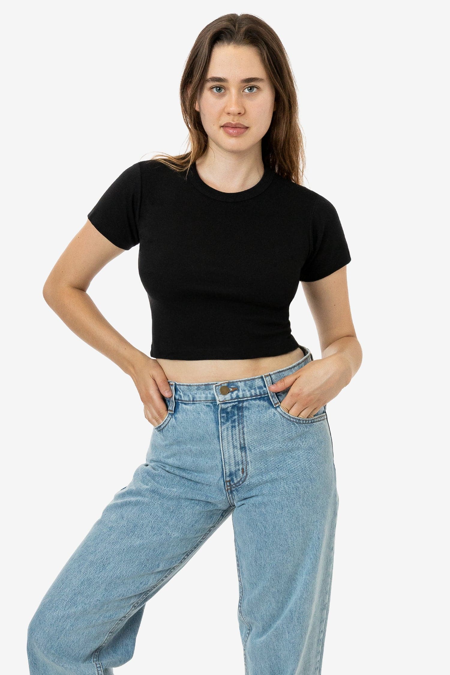 4325 - Baby Rib Short Sleeve Crop Tee - Image 7