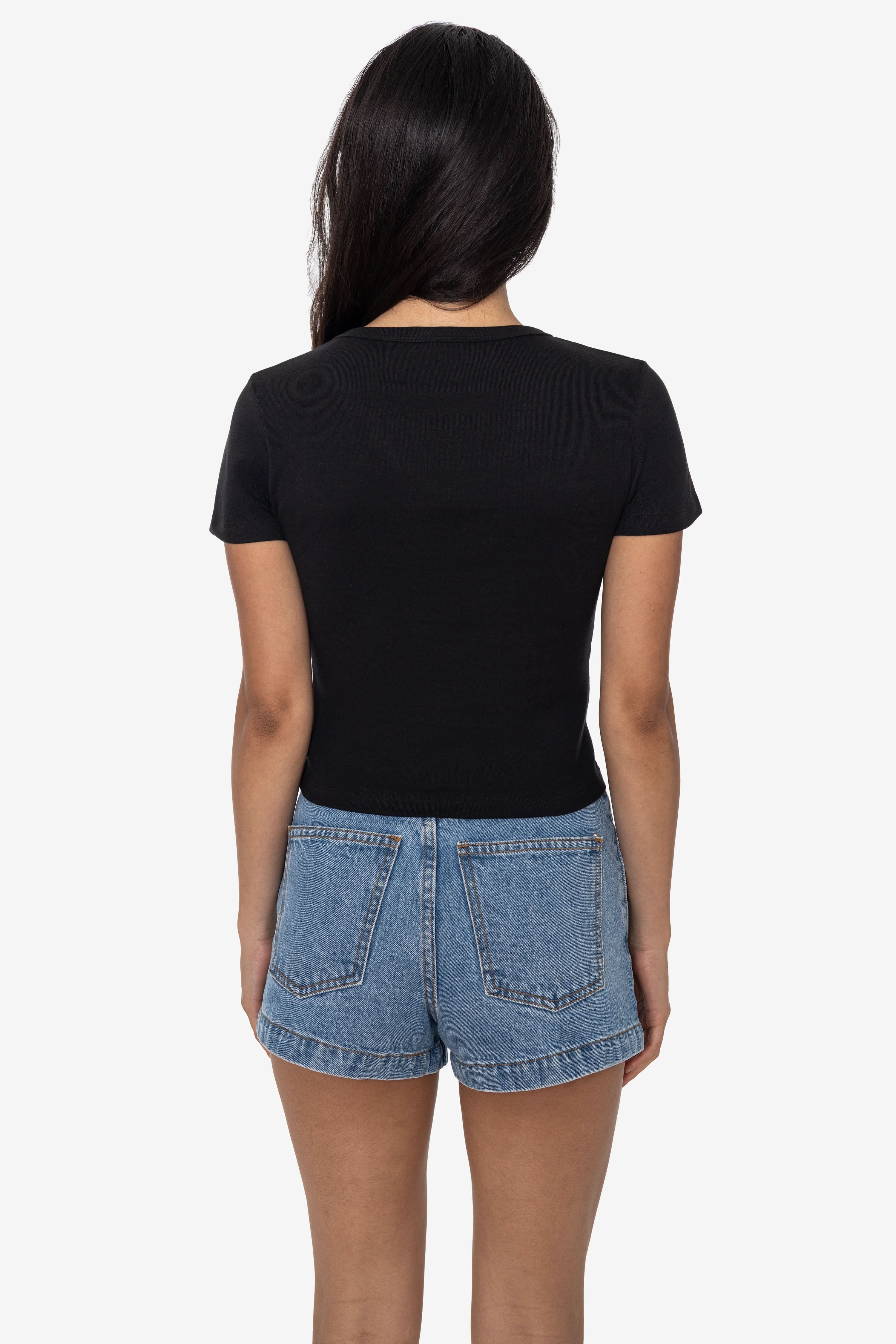 4356 - Baby Rib Short Sleeve V-Neck Crop Tee - Image 14