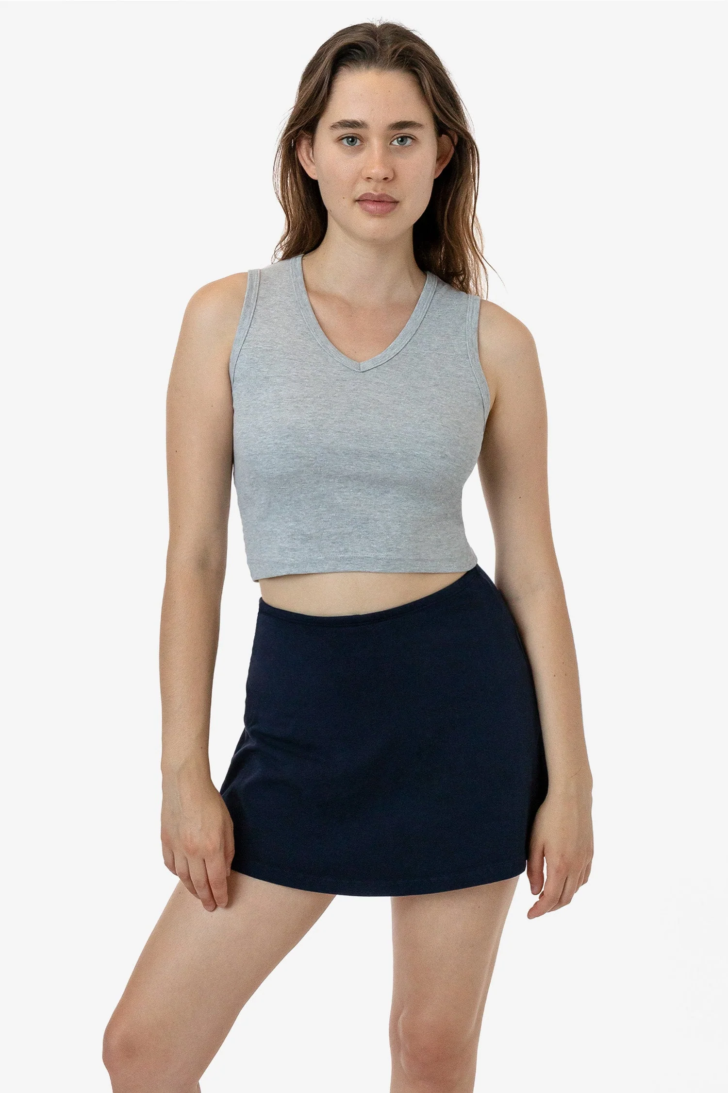 4357 - Baby Rib Sleeveless V-Neck Crop Tank - Image 3