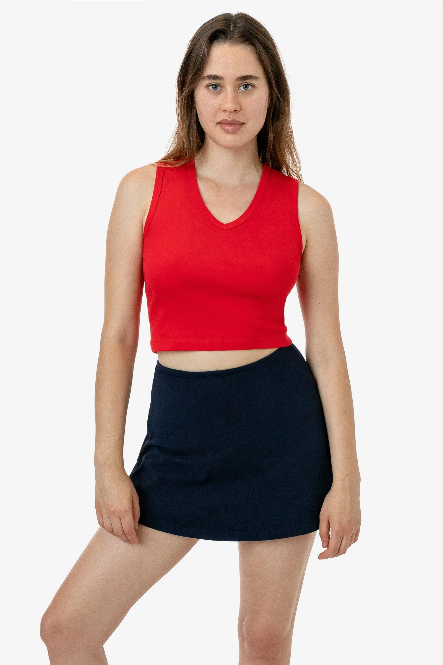 4357 - Baby Rib Sleeveless V-Neck Crop Tank - Image 5