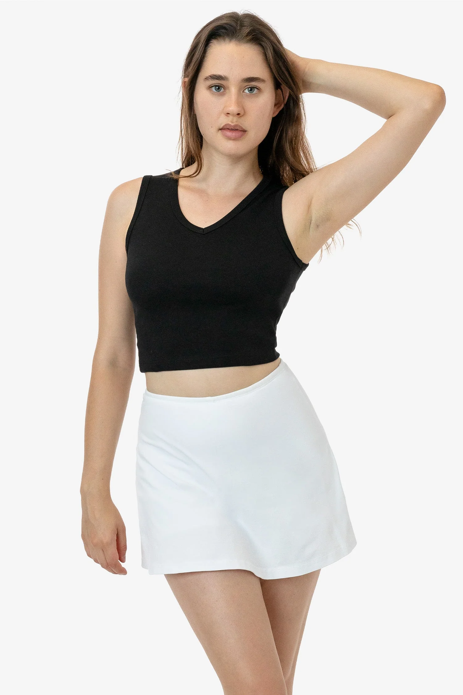 4357 - Baby Rib Sleeveless V-Neck Crop Tank - Image 6