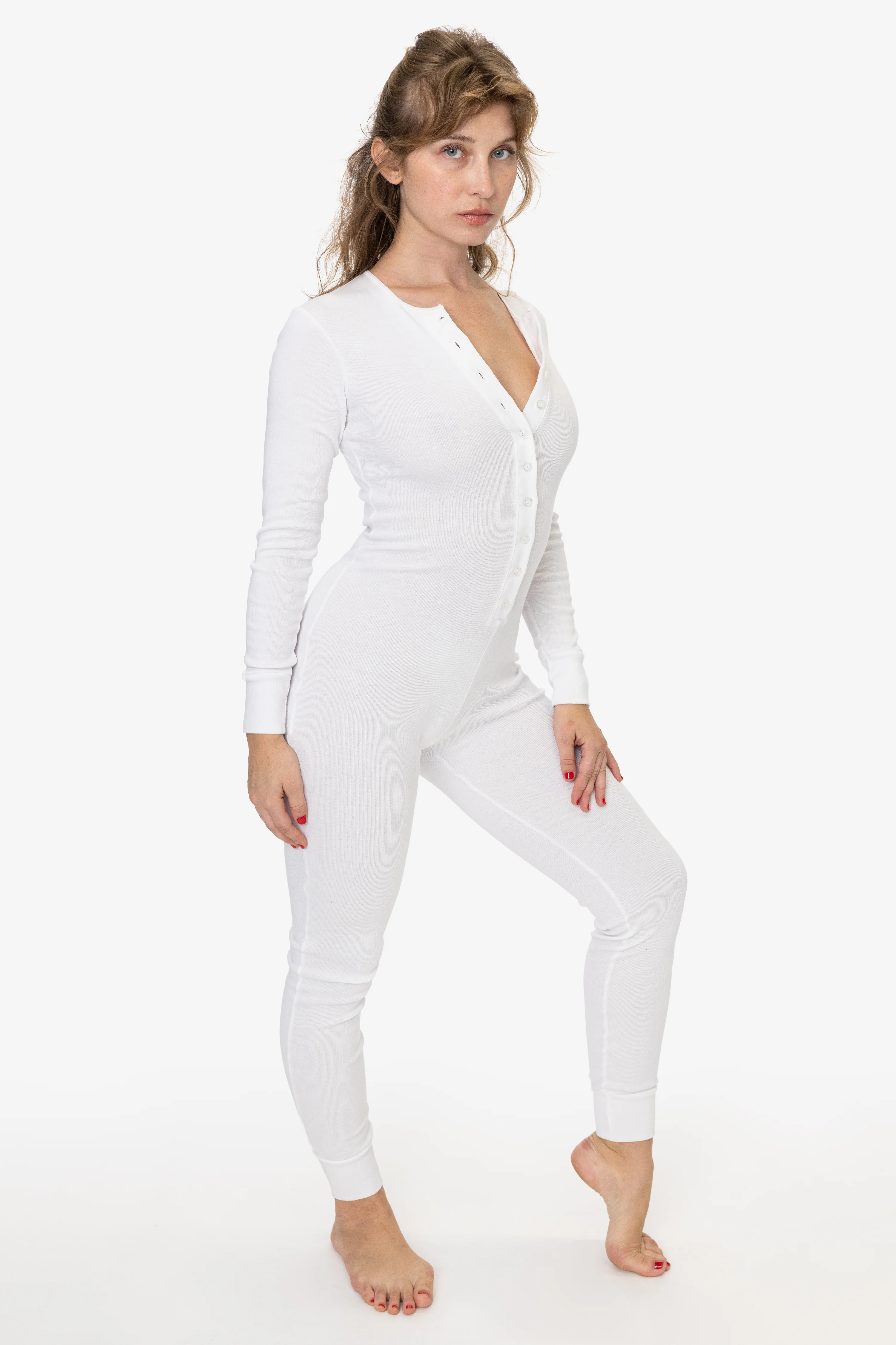 4390 - Poly Cotton Rib Henley One Piece - Image 2