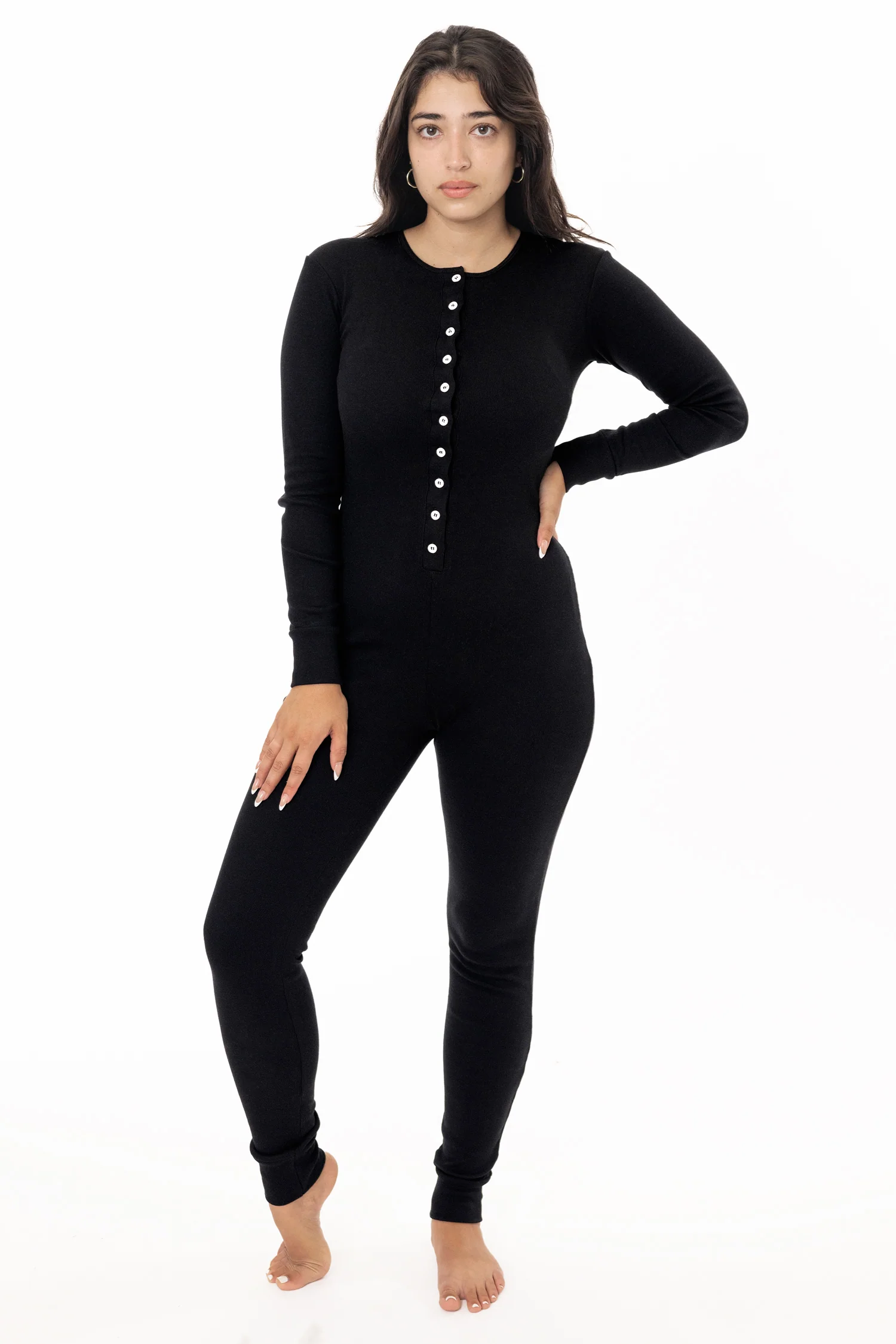 4390 - Poly Cotton Rib Henley One Piece - Image 6
