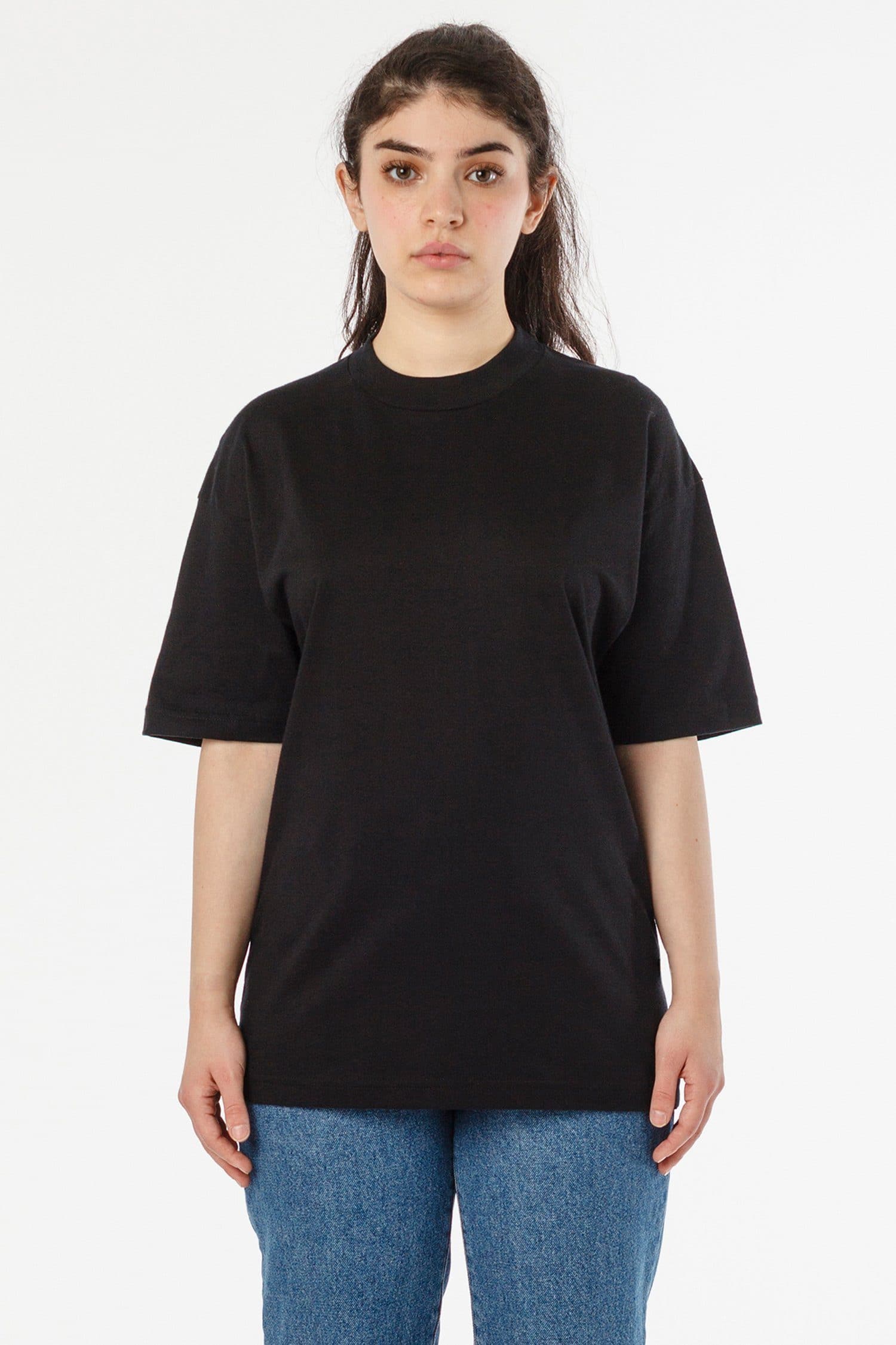 2017MN - 6.0oz Mock Crew Neck Heavy Combed Cotton T-Shirt - Image 14