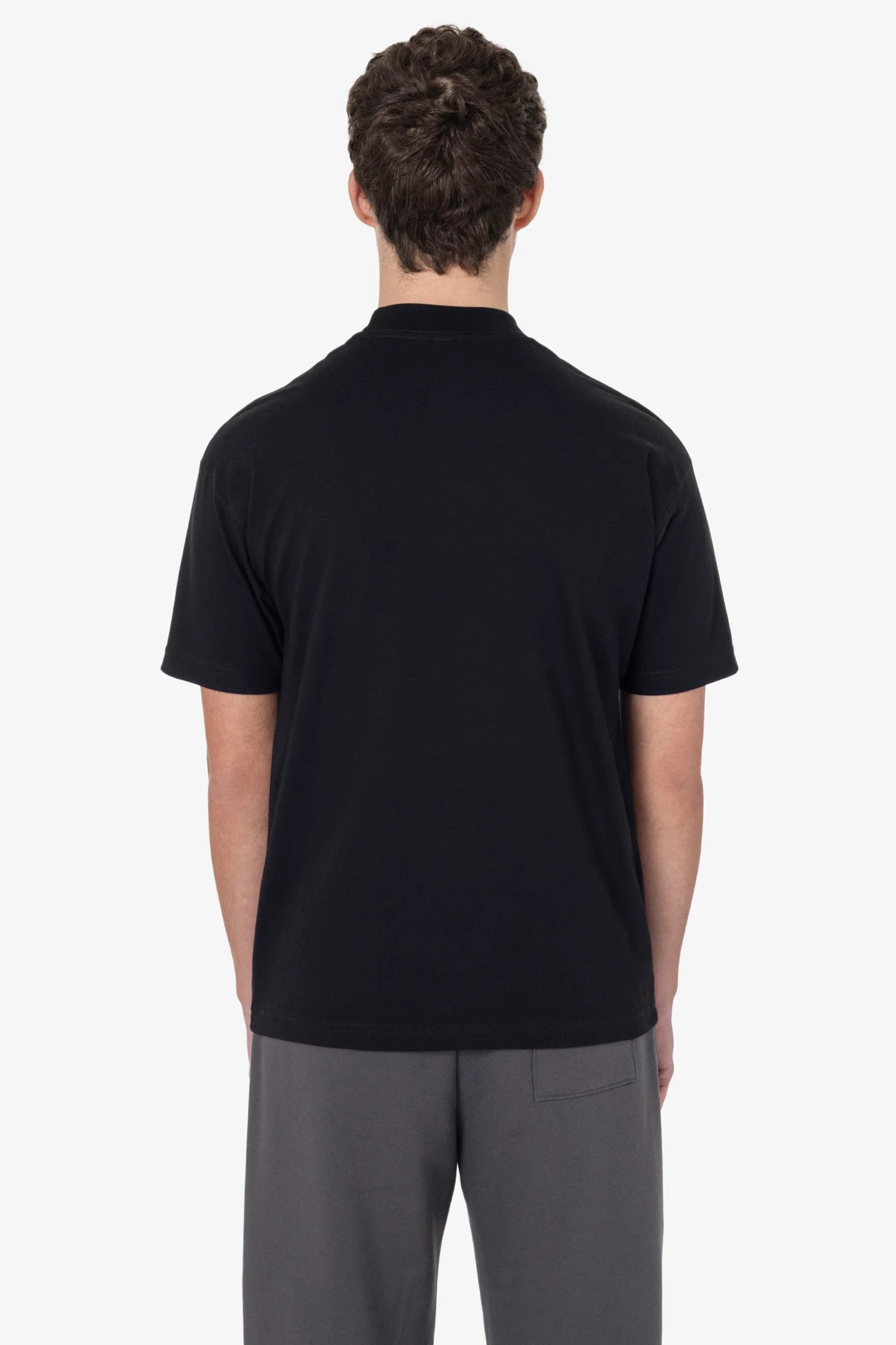 2017MN - 6.0oz Mock Crew Neck Heavy Combed Cotton T-Shirt - Image 2