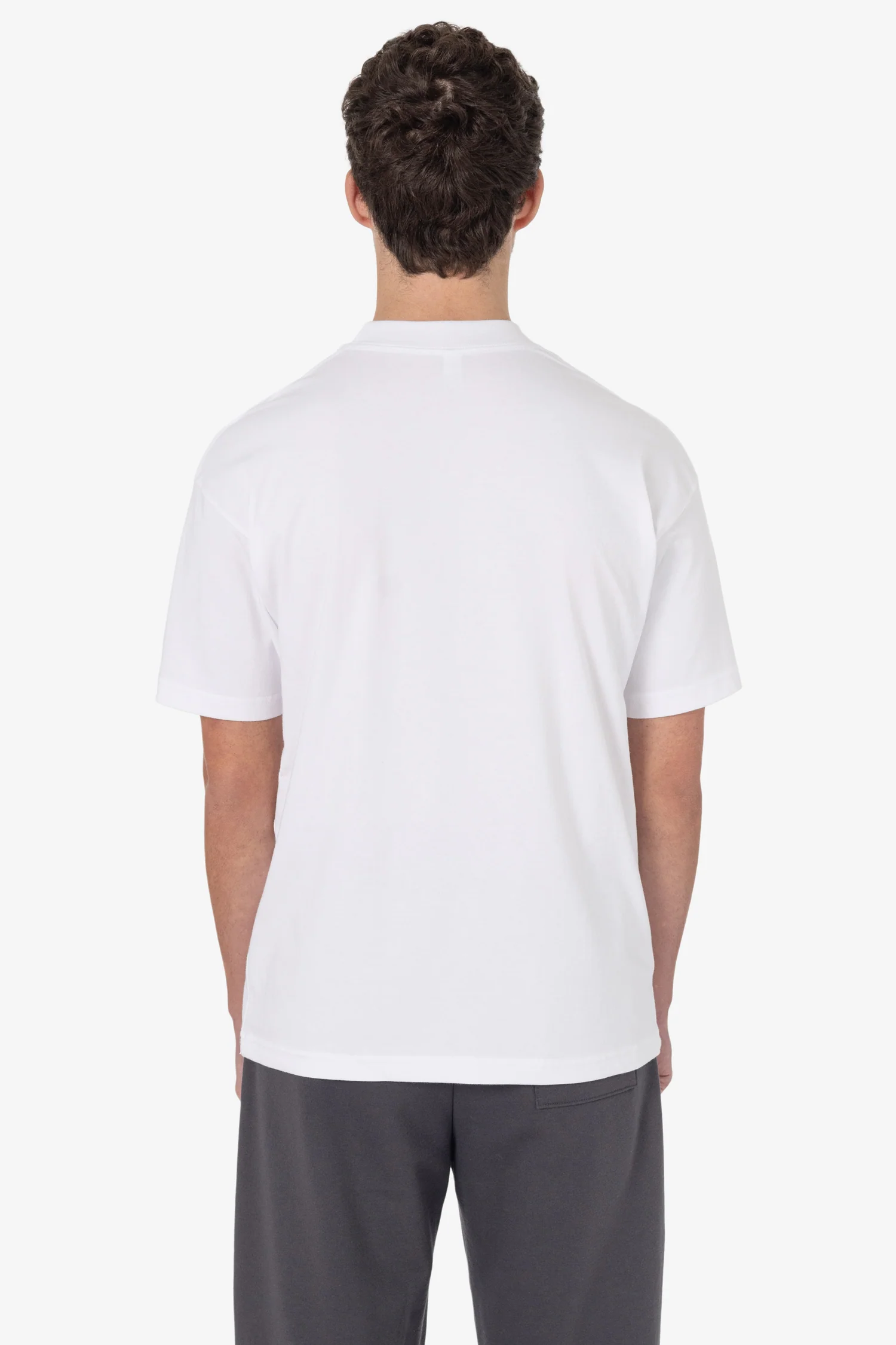2017MN - 6.0oz Mock Crew Neck Heavy Combed Cotton T-Shirt - Image 4