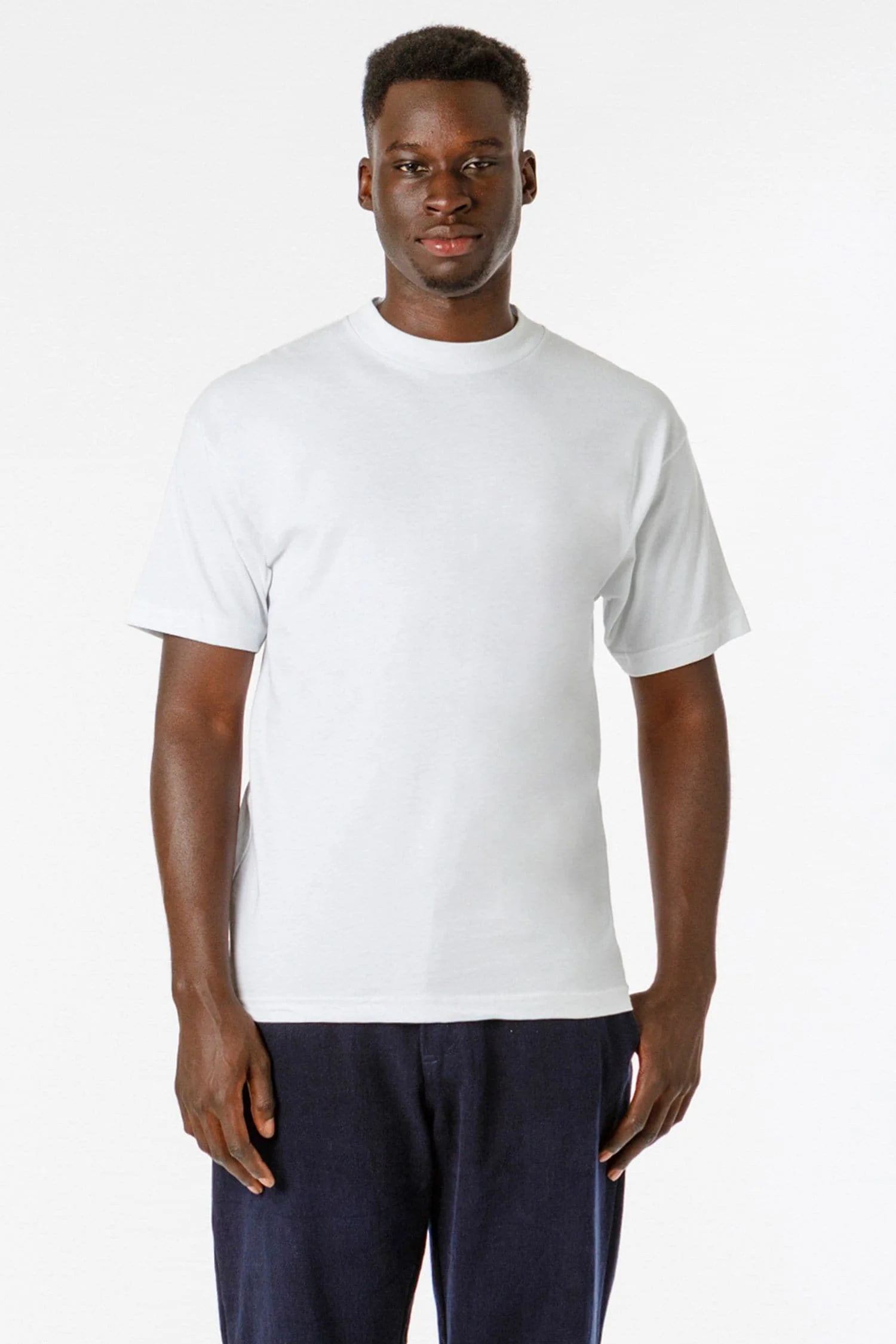 2017MN - 6.0oz Mock Crew Neck Heavy Combed Cotton T-Shirt - Image 6