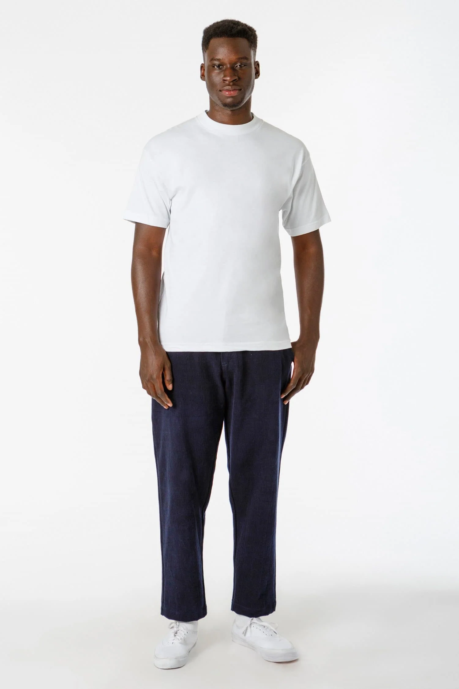 2017MN - 6.0oz Mock Crew Neck Heavy Combed Cotton T-Shirt - Image 7