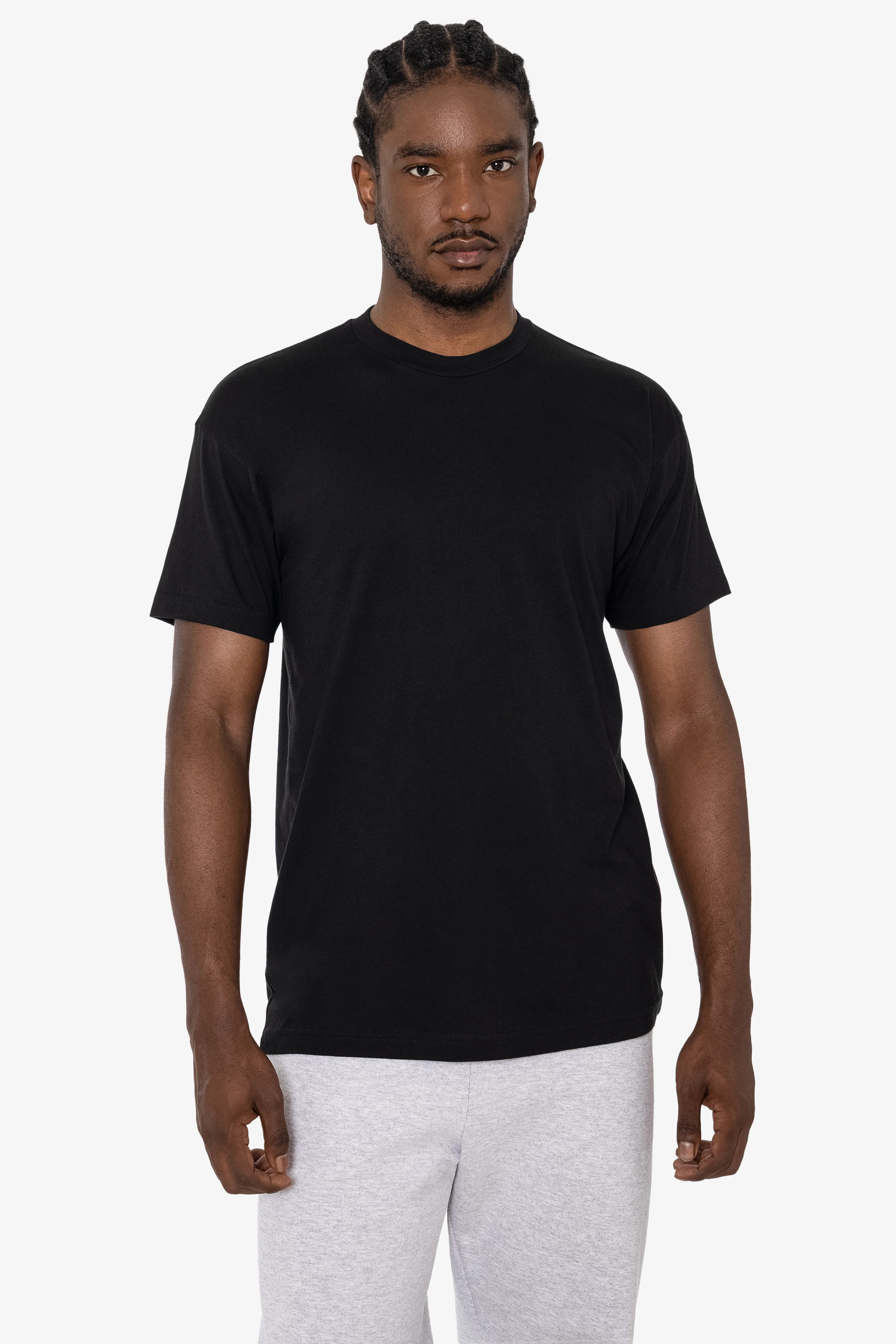 2017MN - 6.0oz Mock Crew Neck Heavy Combed Cotton T-Shirt - Image 8