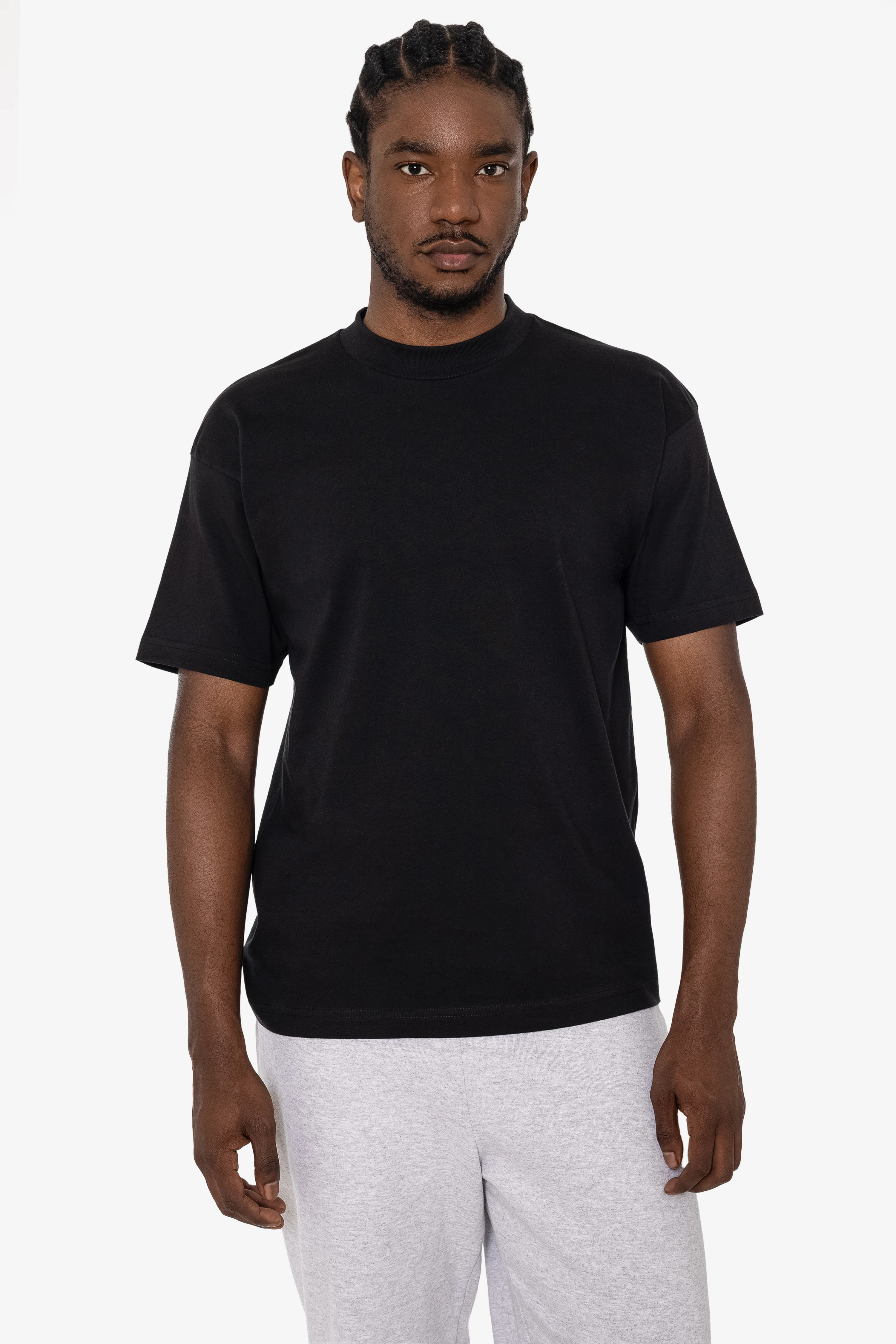 2017MN - 6.0oz Mock Crew Neck Heavy Combed Cotton T-Shirt - Image 9