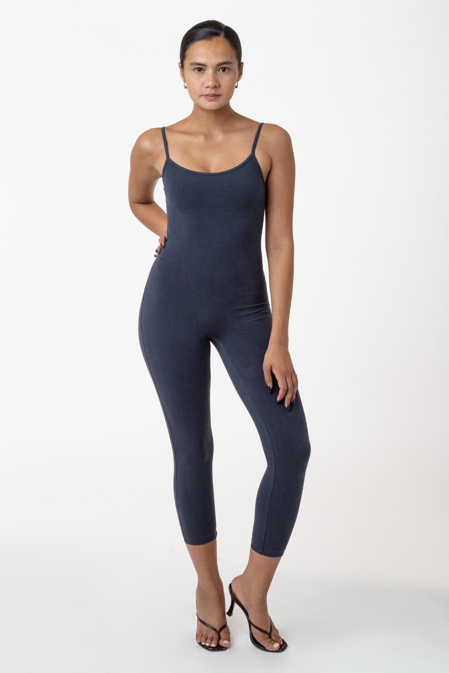 83026GD - Garment Dye Cropped Spaghetti Unitard - Image 12
