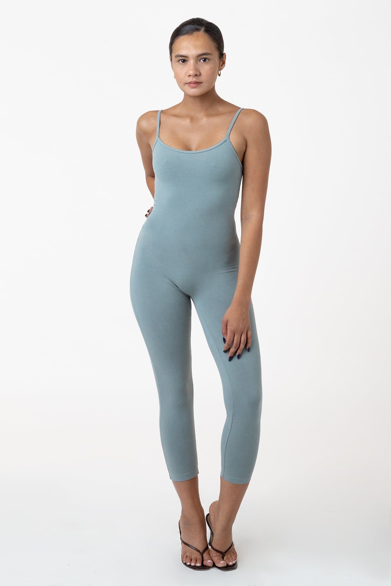 83026GD - Garment Dye Cropped Spaghetti Unitard - Image 7