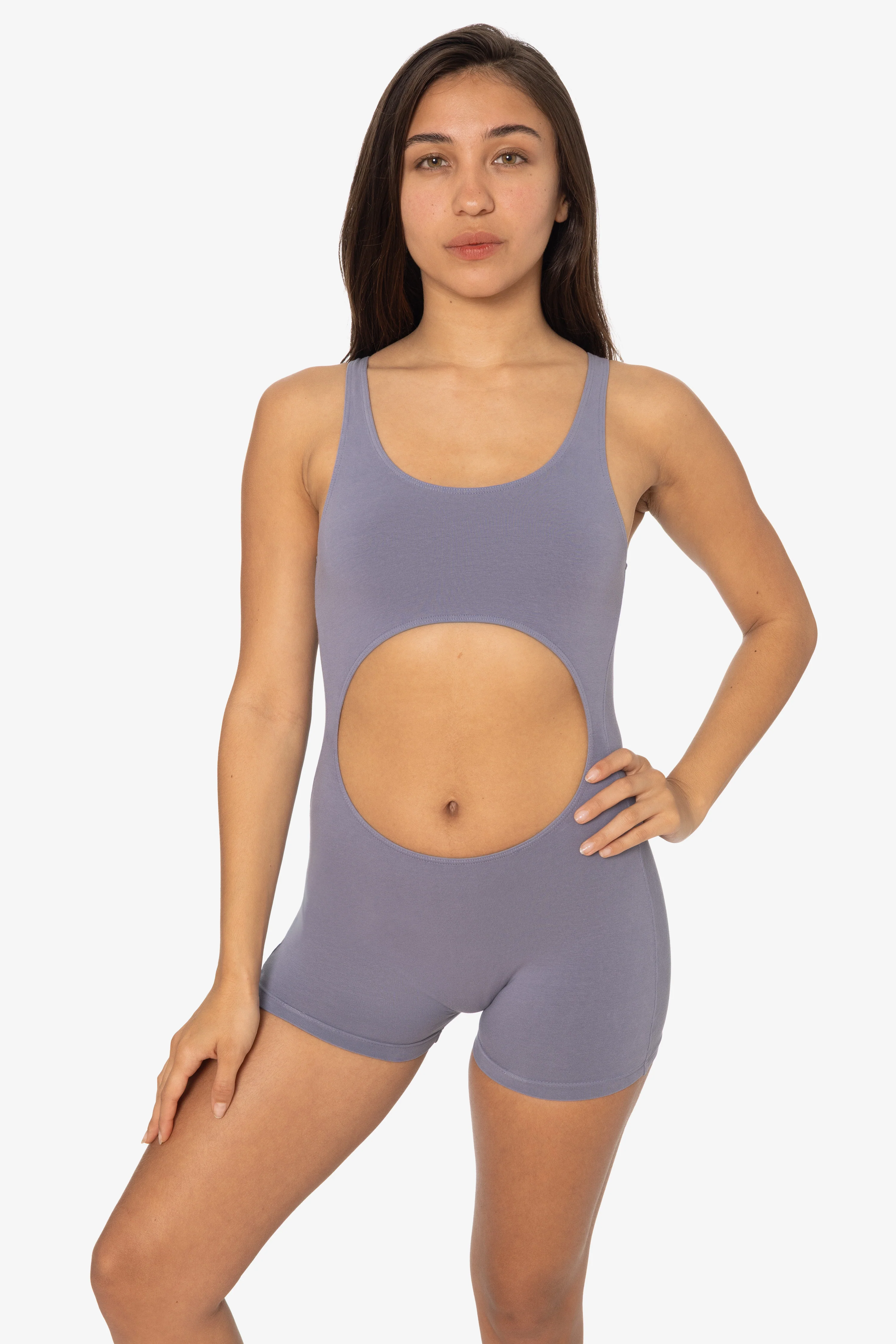 8303GD-SH - Garment Dye Cutout Short Biketard - Image 3