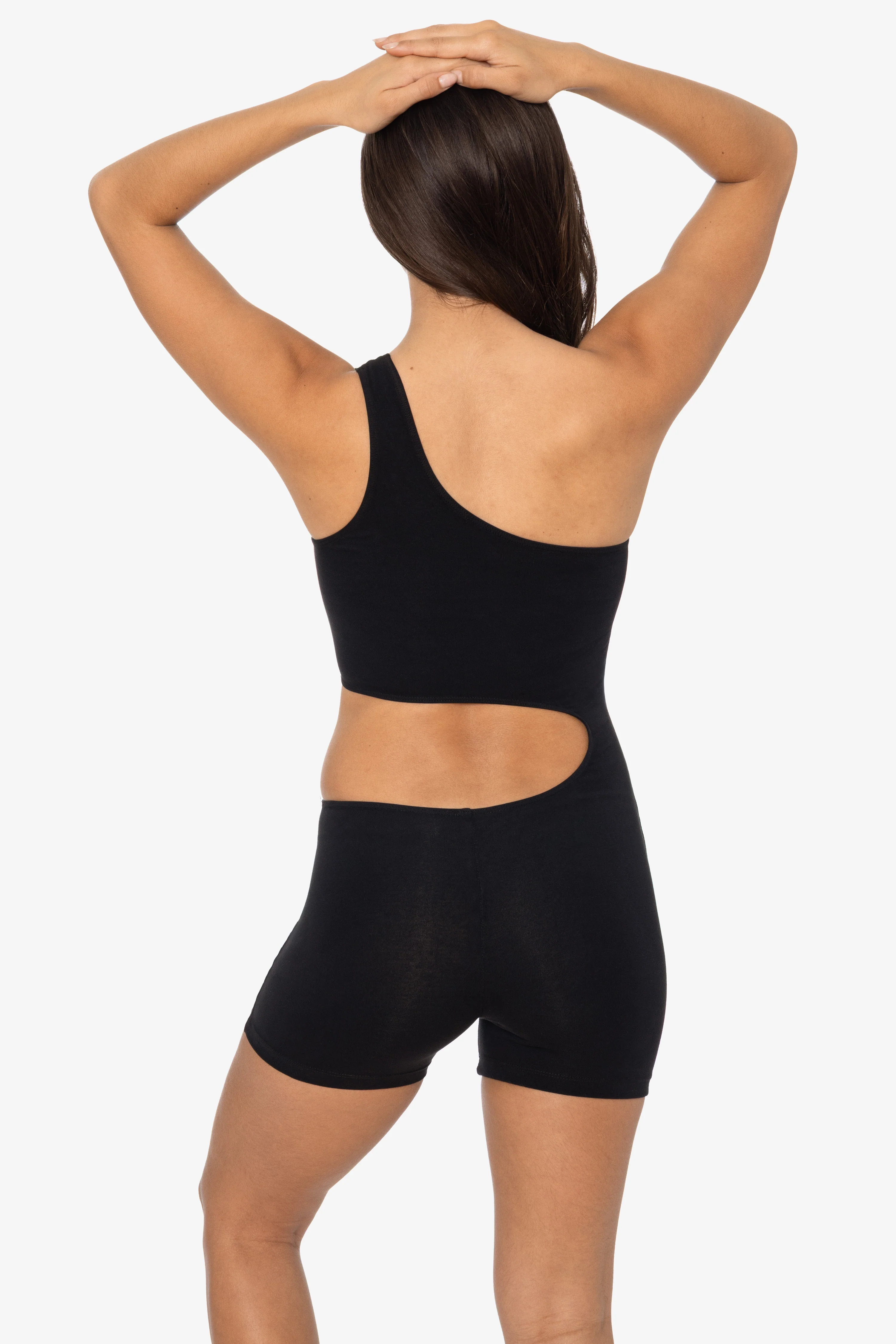 83047GD-SH - Garment Dye Asymmetrical Short Biketard - Image 3