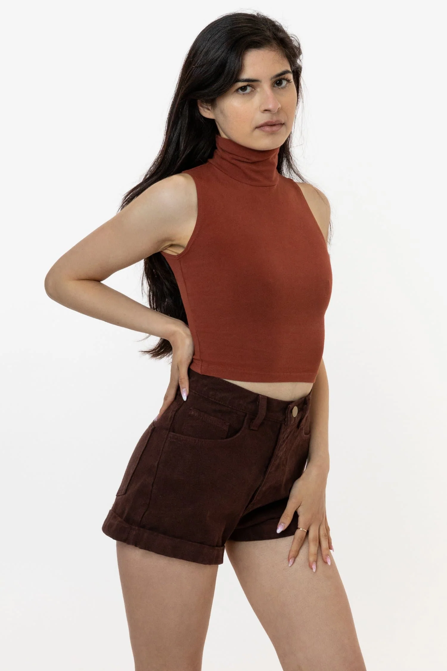 83073GD - Garment Dye Sleeveless Turtleneck Crop Top - Image 10