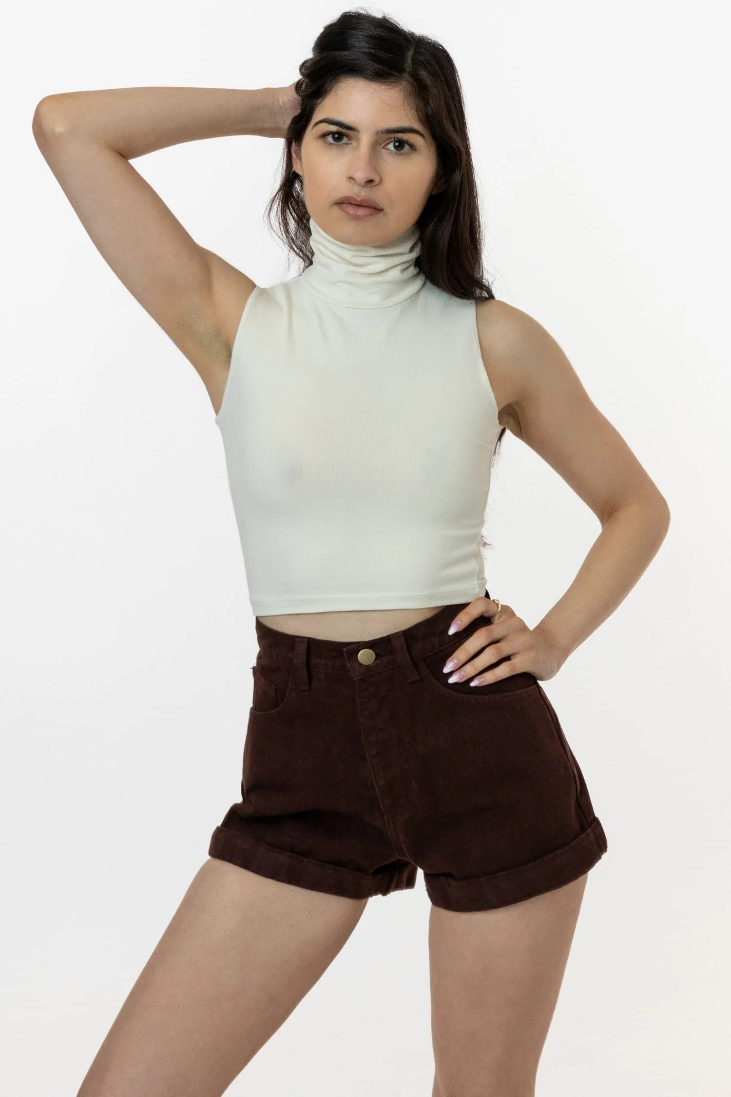 83073GD - Garment Dye Sleeveless Turtleneck Crop Top - Image 11