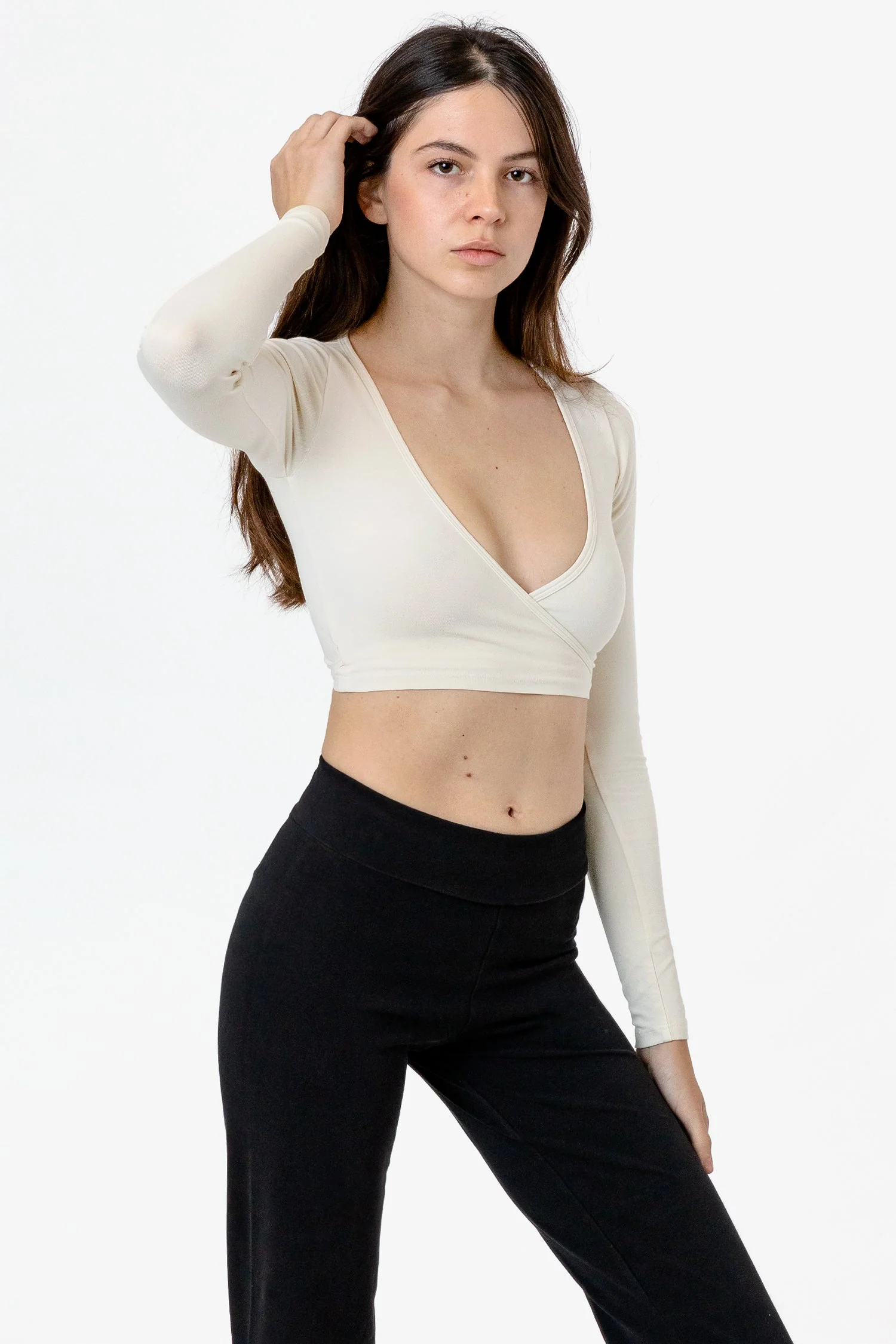 83077GD - Garment Dye Long Sleeve Wrap Top - Image 3