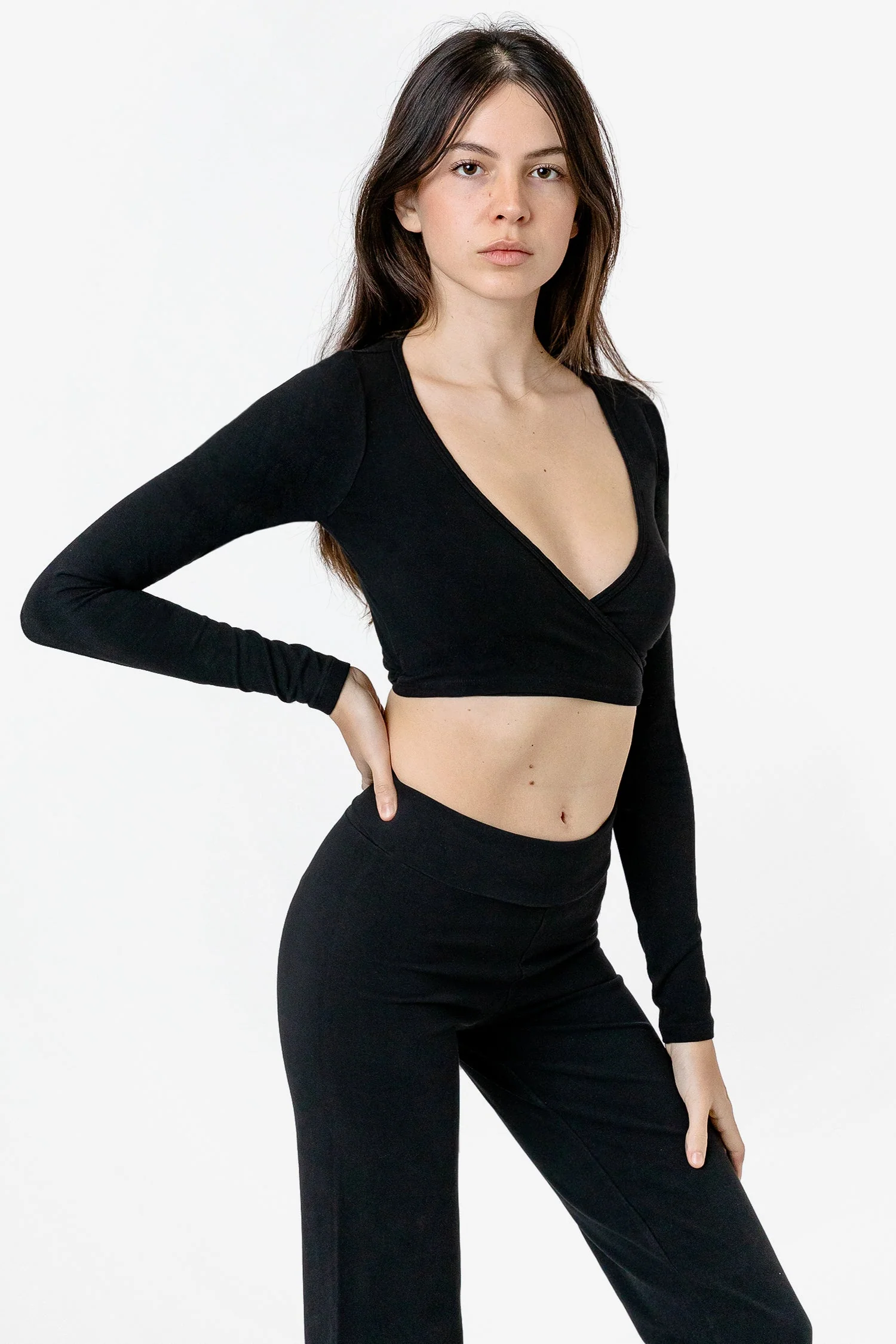 83077GD - Garment Dye Long Sleeve Wrap Top - Image 4