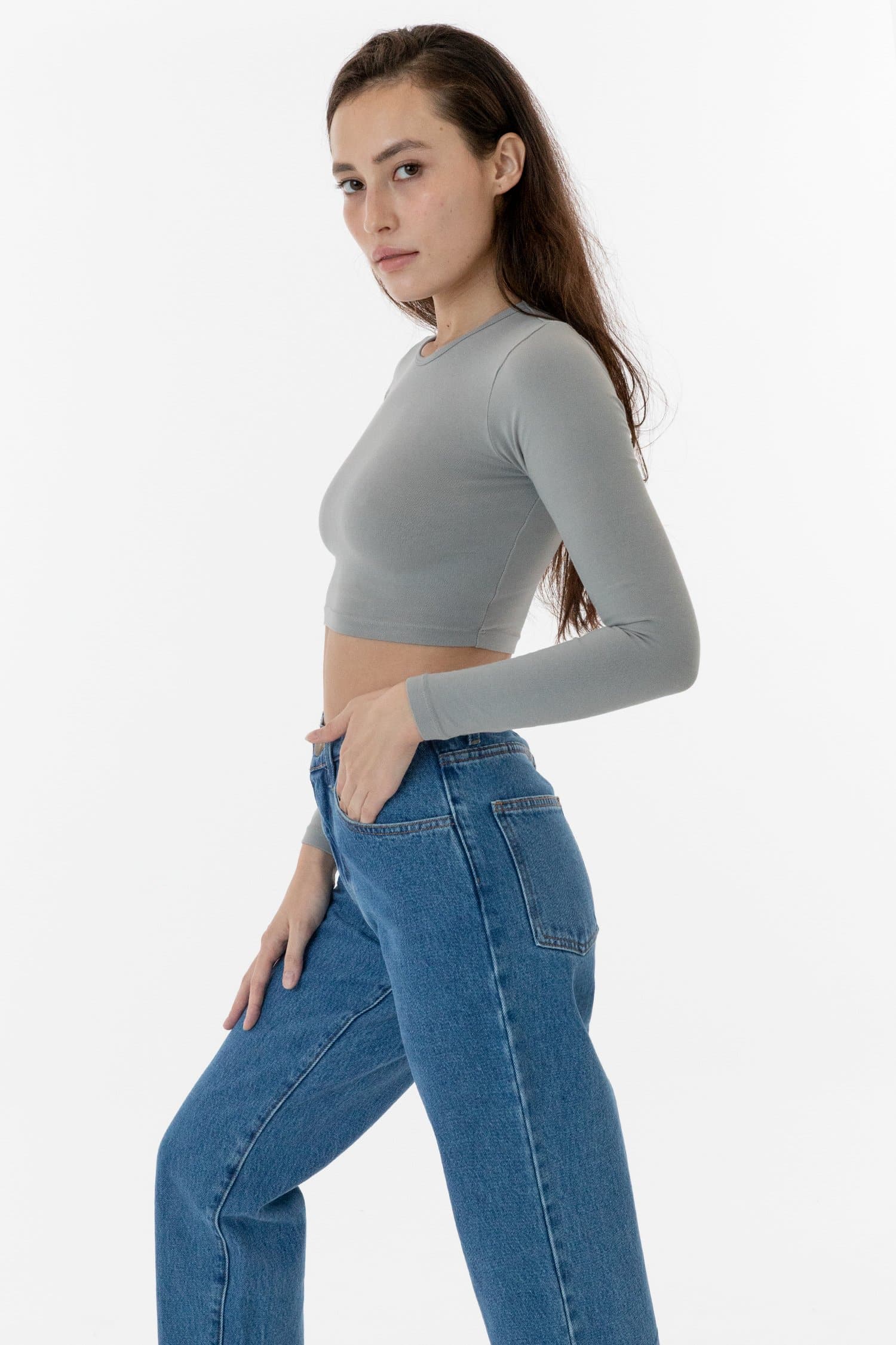 83079GD - Garment Dye Long Sleeve Crop Top - Image 4