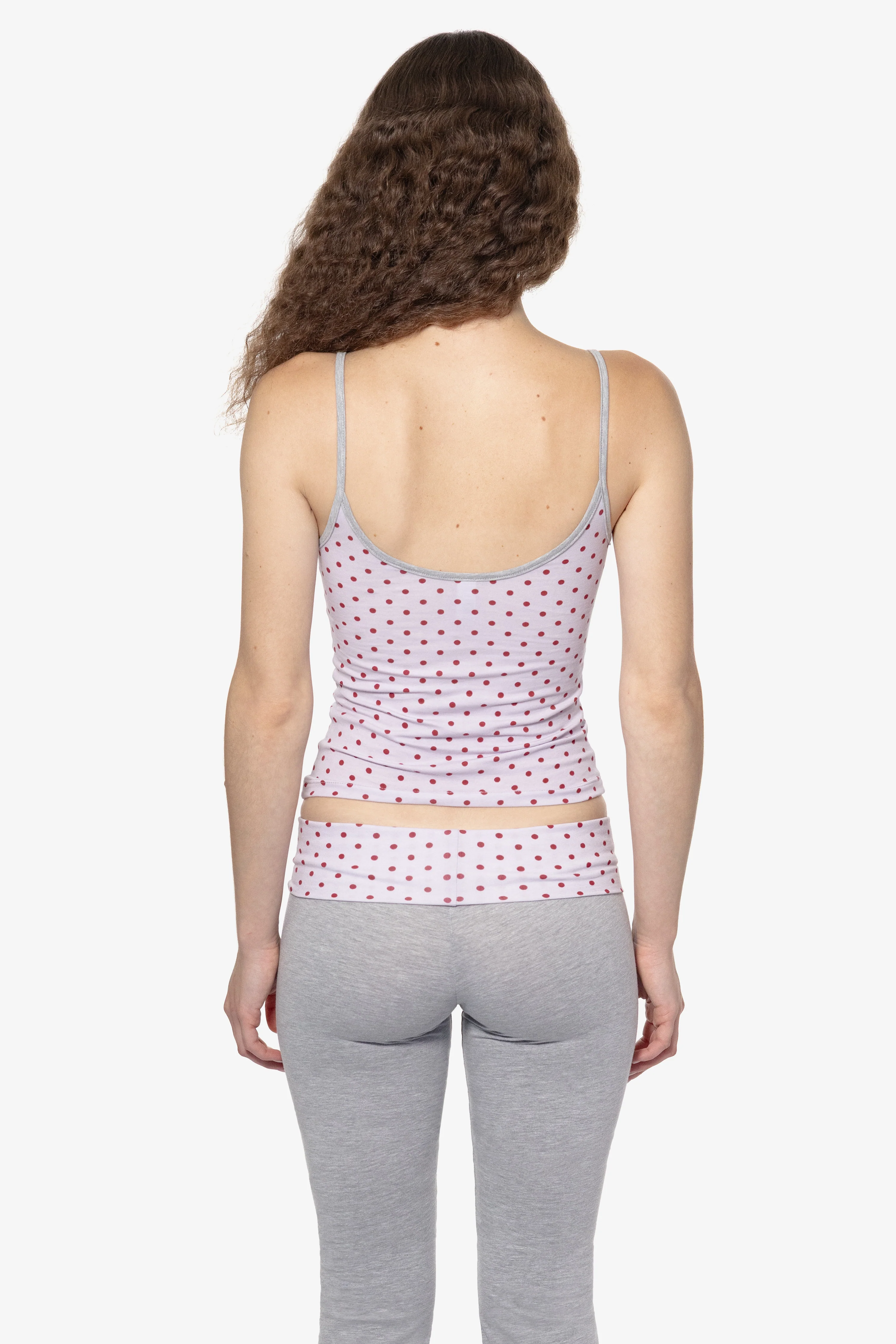 83531P - Cotton Spandex Printed Contrast Spaghetti Tank - Image 5