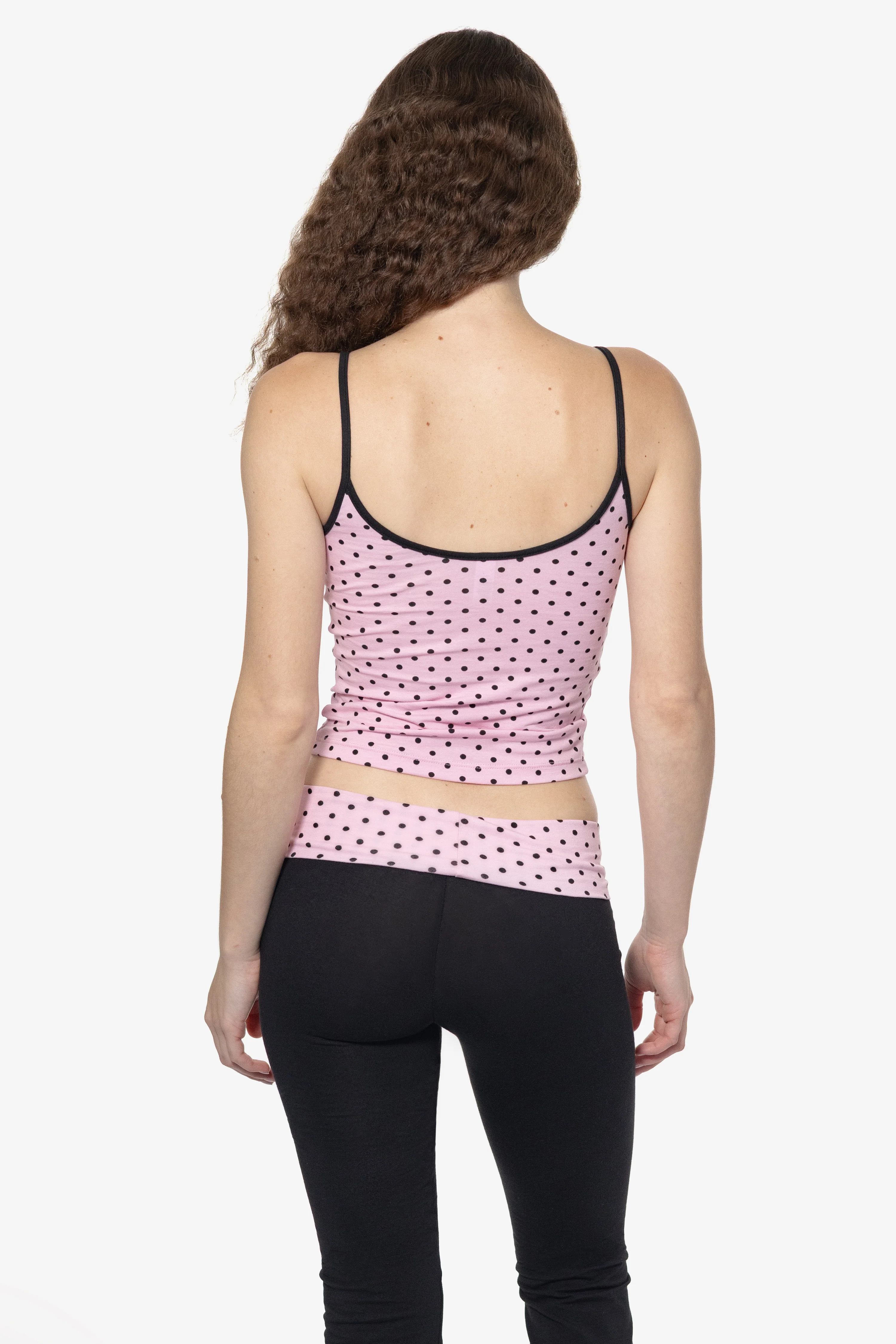 83531P - Cotton Spandex Printed Contrast Spaghetti Tank - Image 6