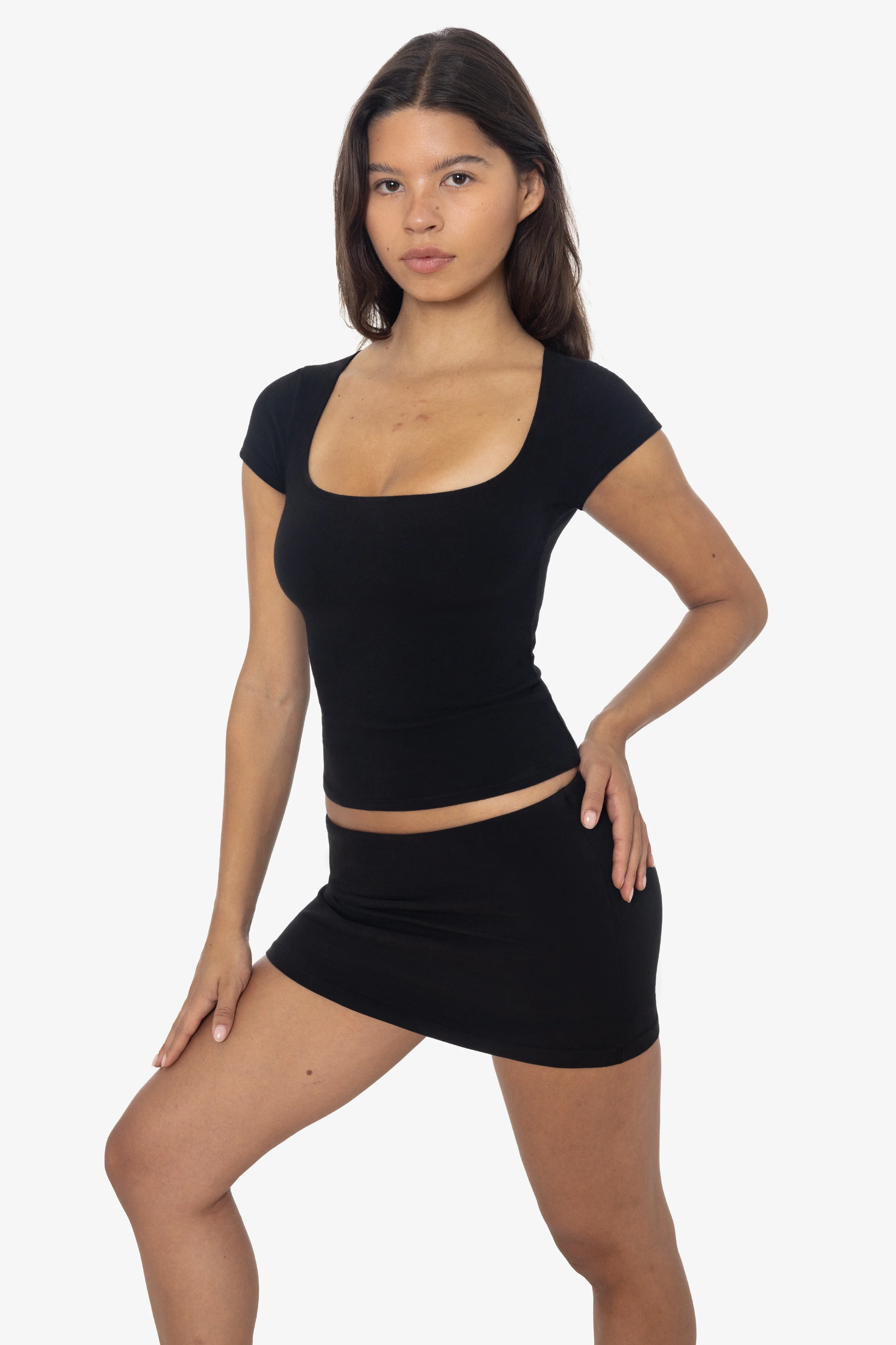 8355GD - Garment Dye Cotton Spandex Squareneck Top - Image 2