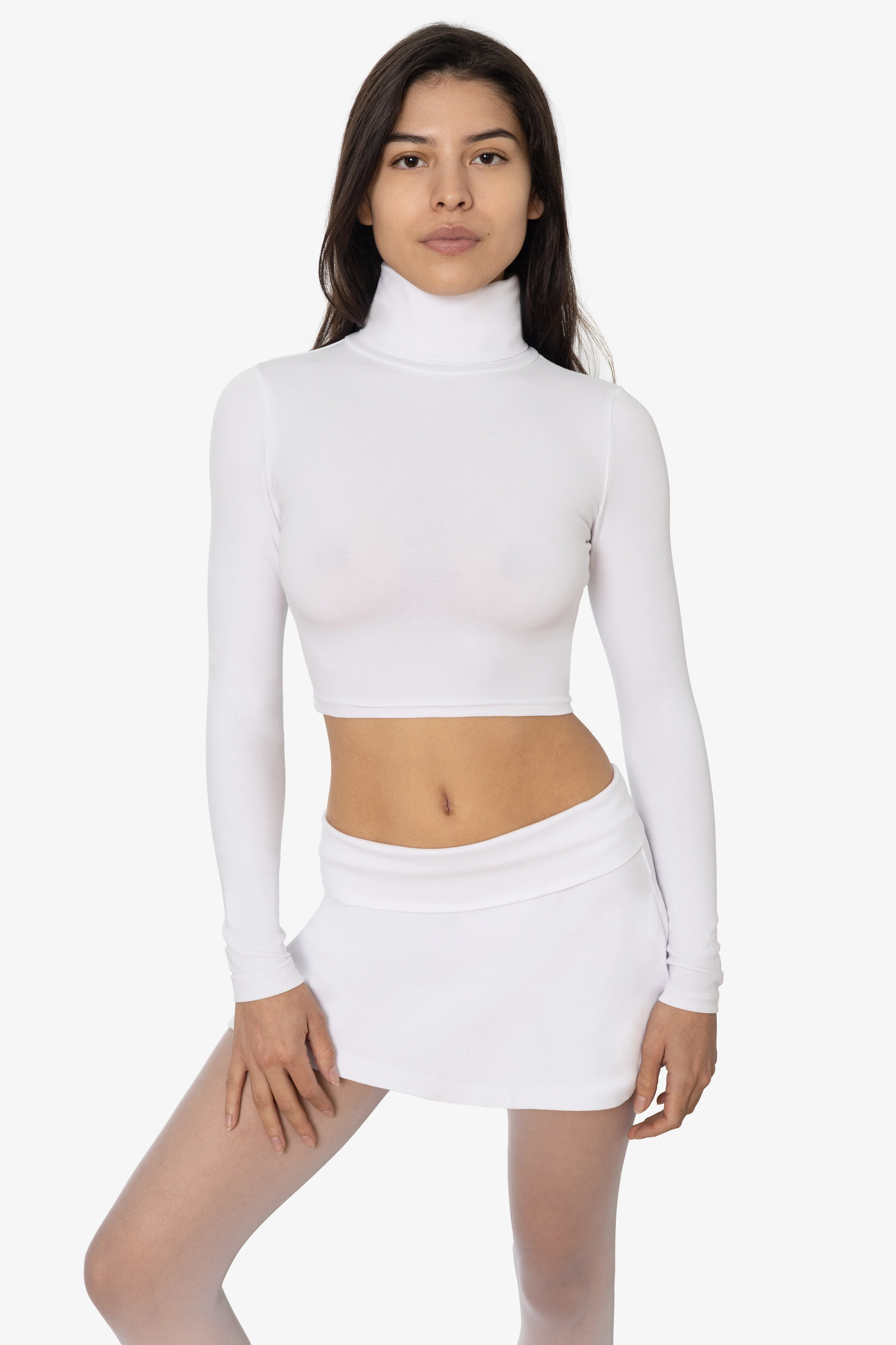 8366GD - Cropped Cotton Spandex Garment Dye Turtleneck - Image 11