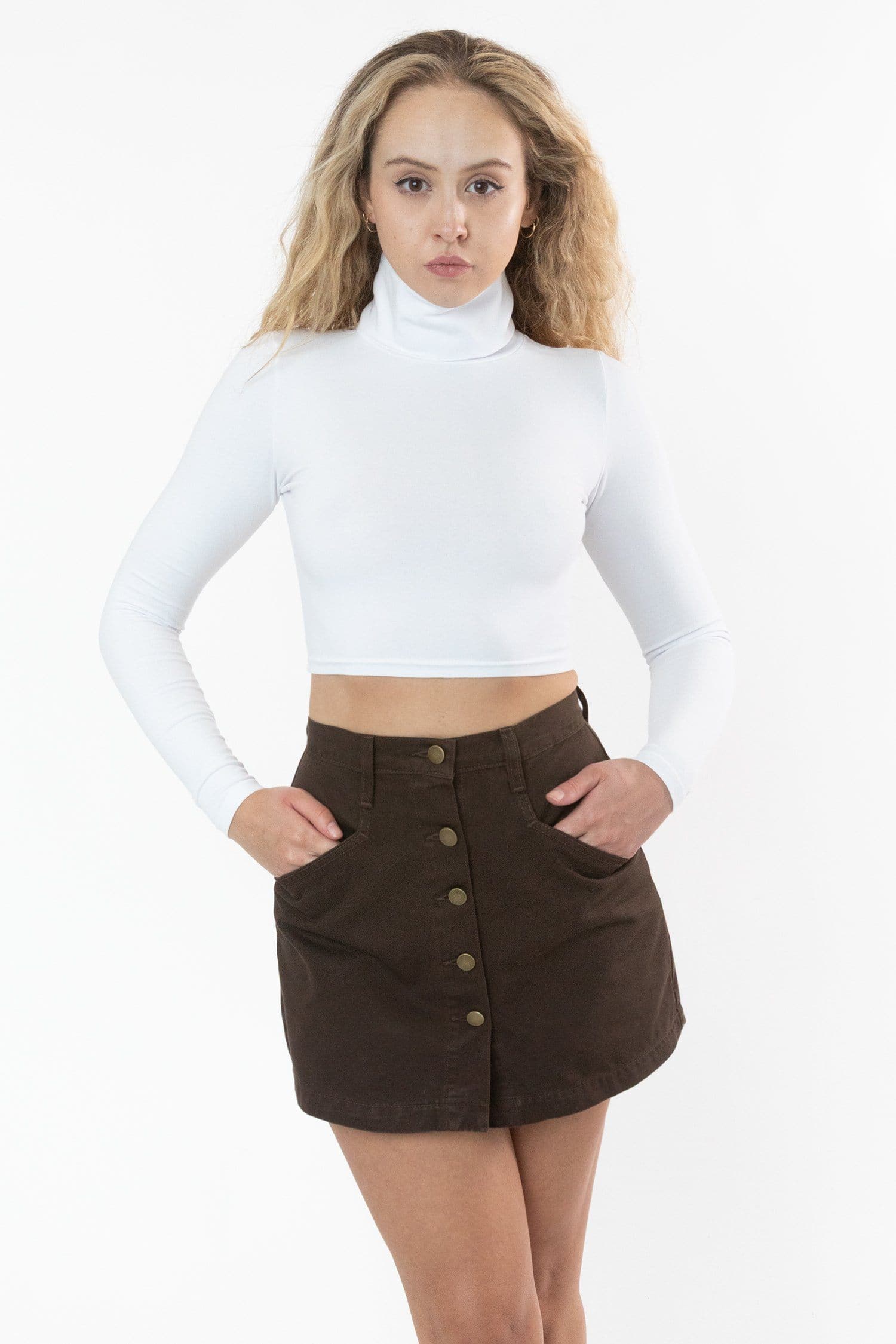 8366GD - Cropped Cotton Spandex Garment Dye Turtleneck - Image 18