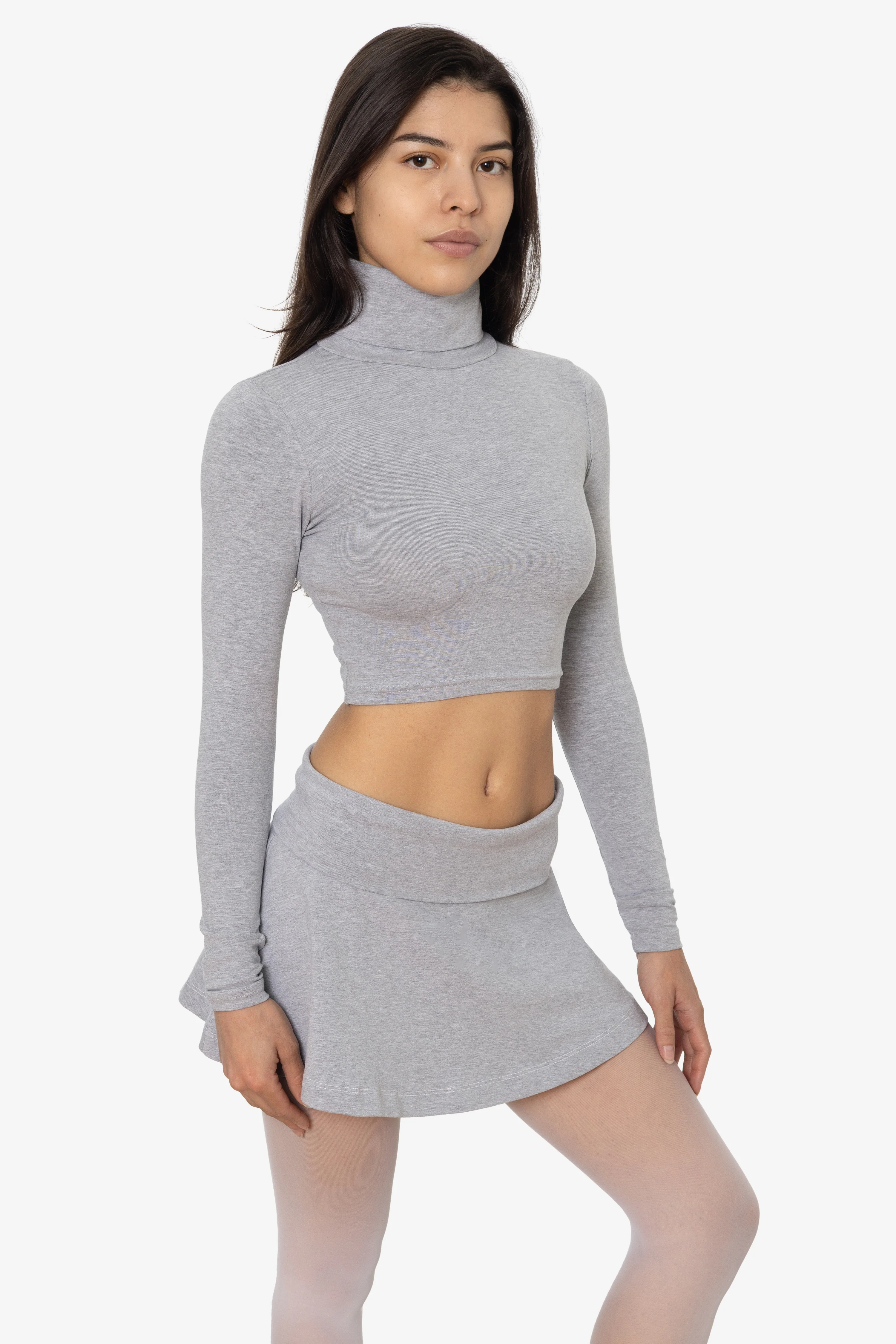8366GD - Cropped Cotton Spandex Garment Dye Turtleneck - Image 8