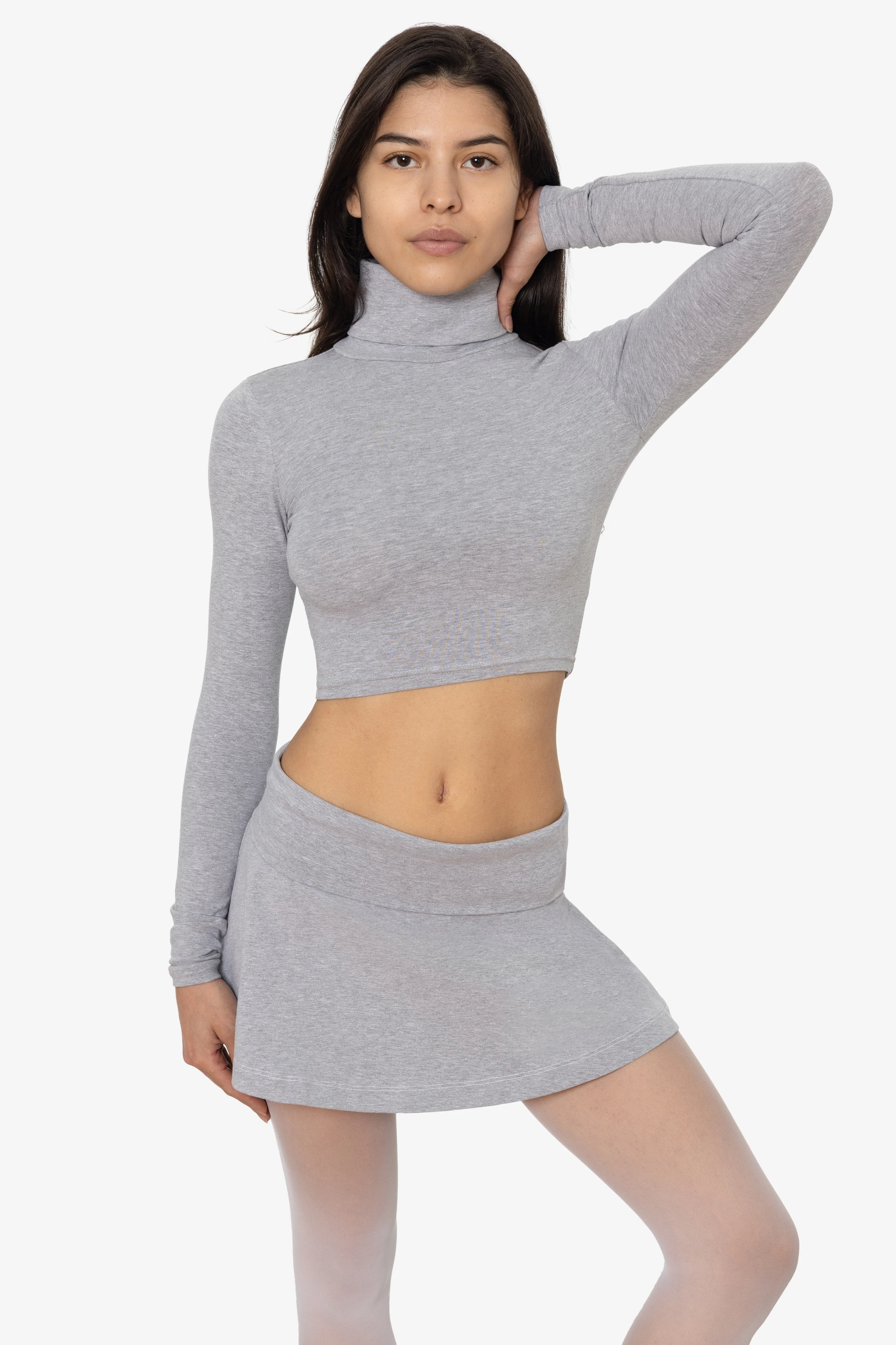 8366GD - Cropped Cotton Spandex Garment Dye Turtleneck - Image 9