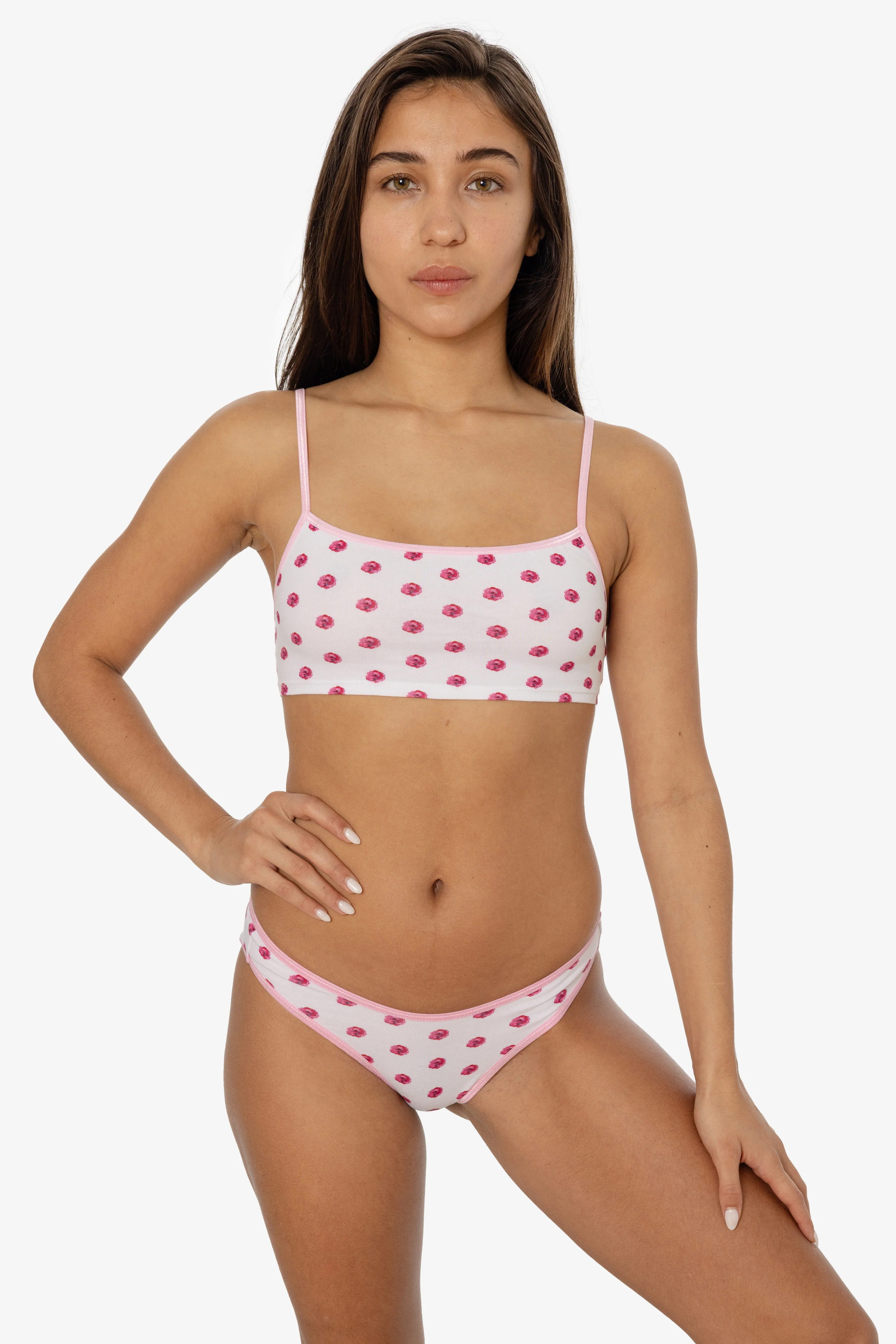8370P - Printed Spaghetti Crop Top - Image 3