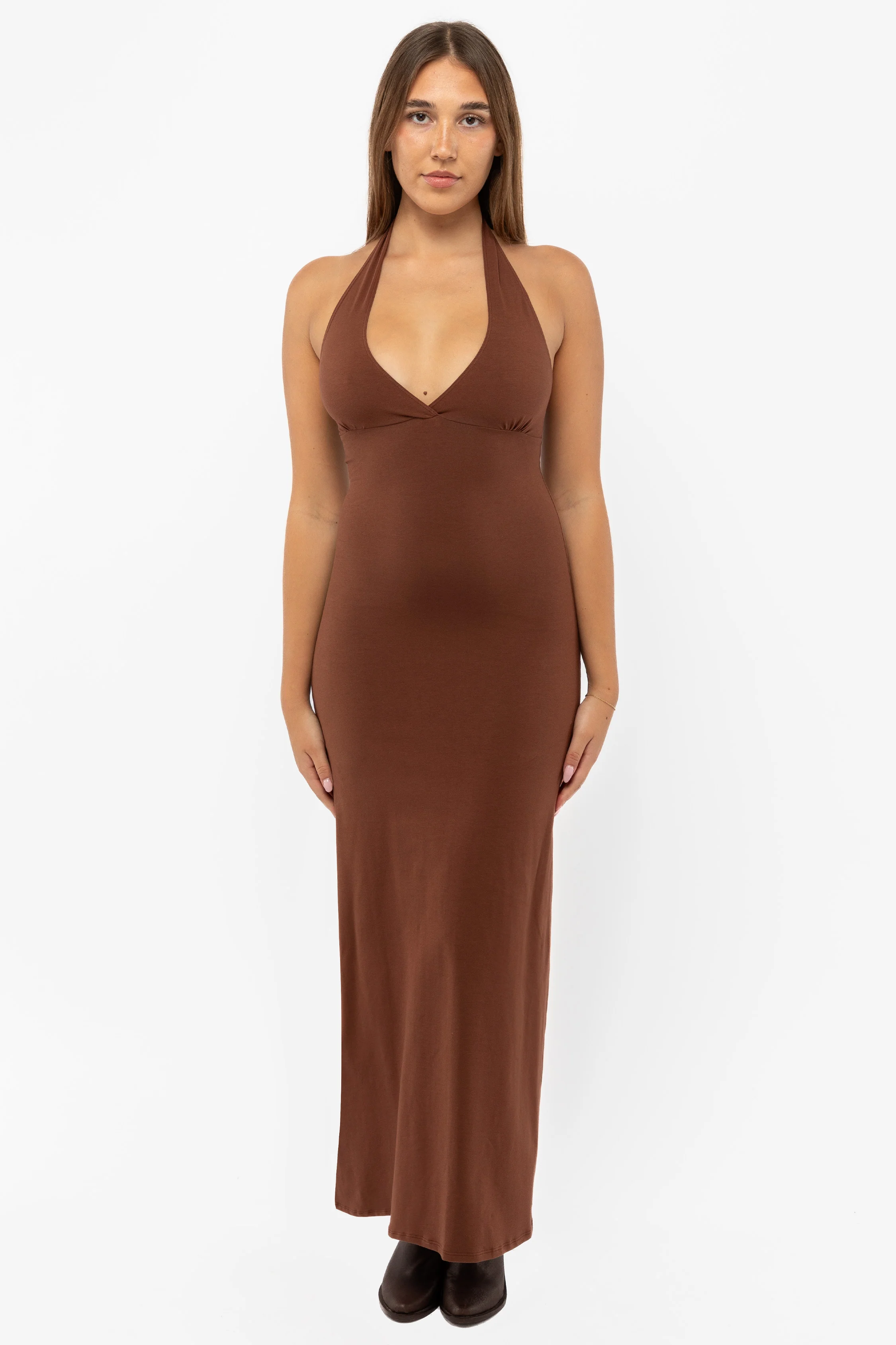 8374 - Cotton Spandex Halter Maxi Dress - Image 10