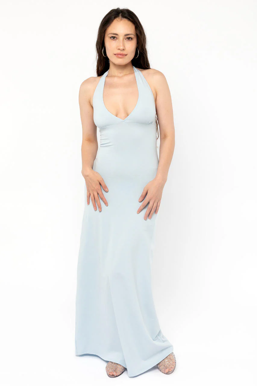 8374 - Cotton Spandex Halter Maxi Dress - Image 15