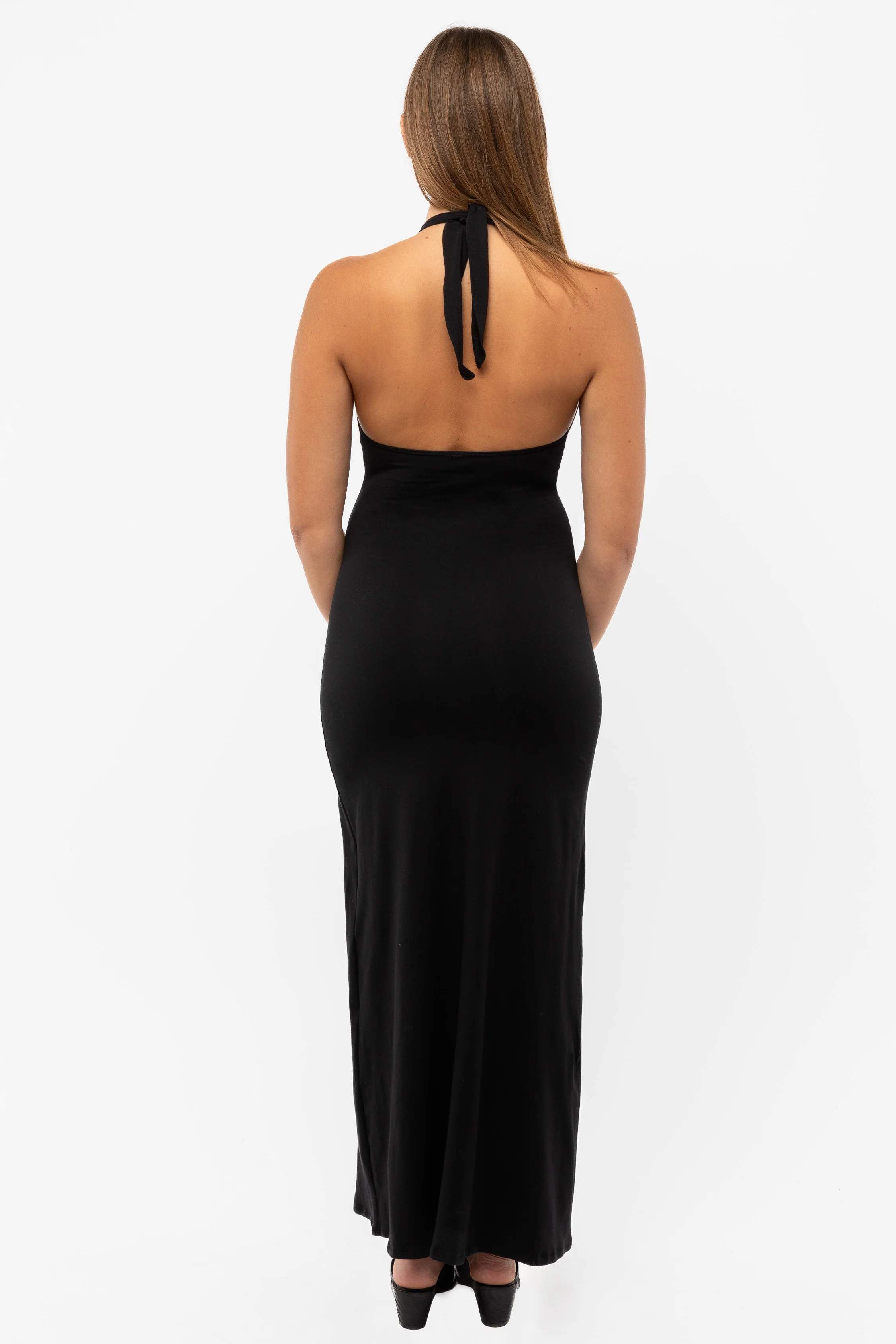 8374 - Cotton Spandex Halter Maxi Dress - Image 6