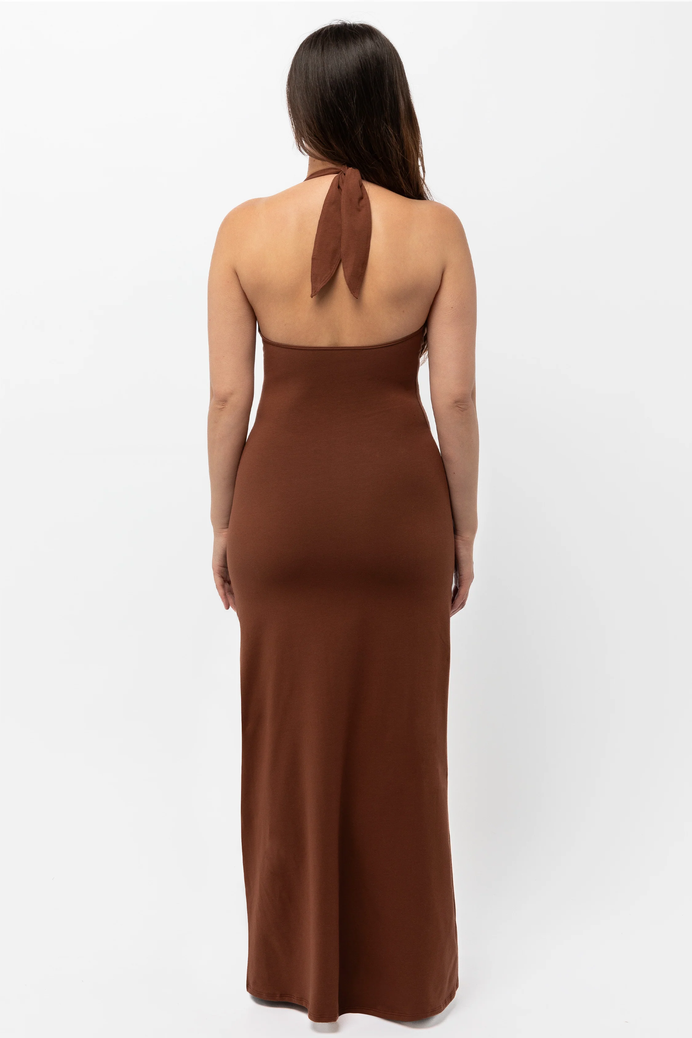 8374 - Cotton Spandex Halter Maxi Dress - Image 8