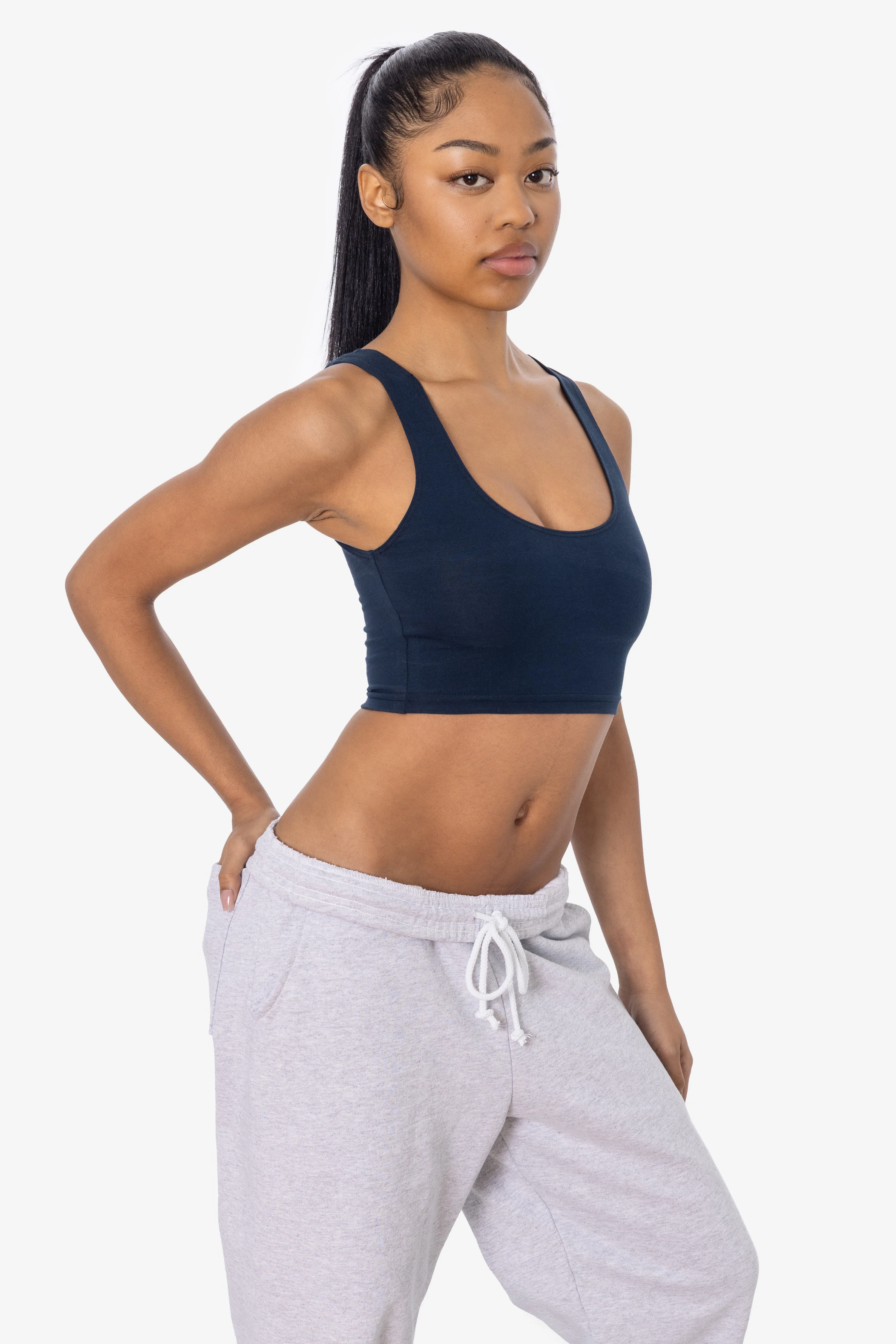 8383 - Cotton Spandex Tank Crop Top - Image 28
