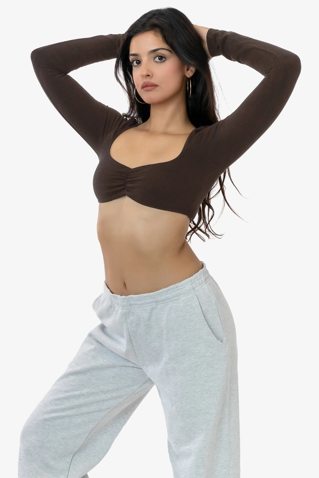 8387GD - Garment Dye Ruched Long Sleeve Micro Crop Top - Image 14